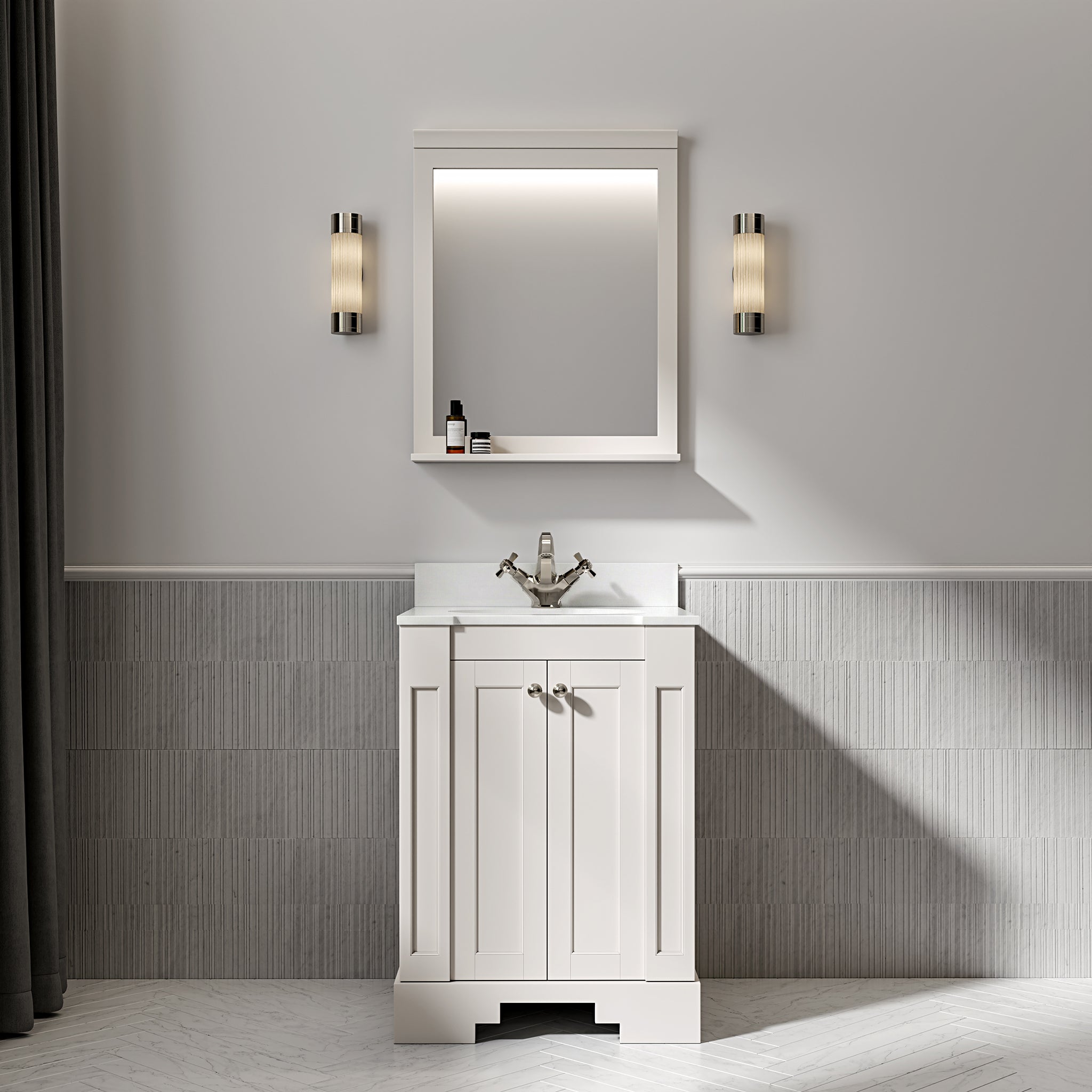 Wentworth Quartz Floorstanding Vanity Unit (Matte Stone) 600mm