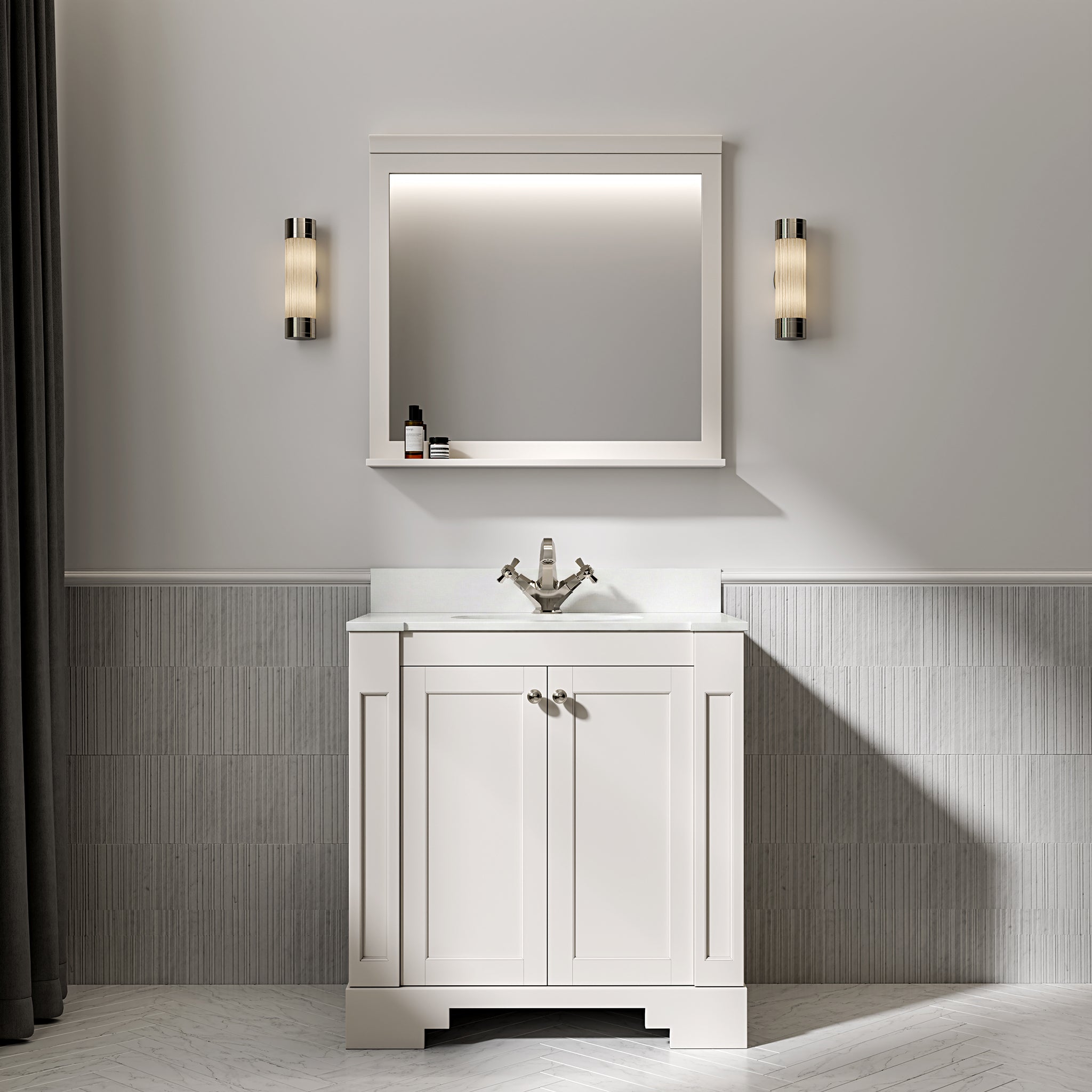 Wentworth Quartz Floorstanding Vanity Unit (Matte Cream) 800mm