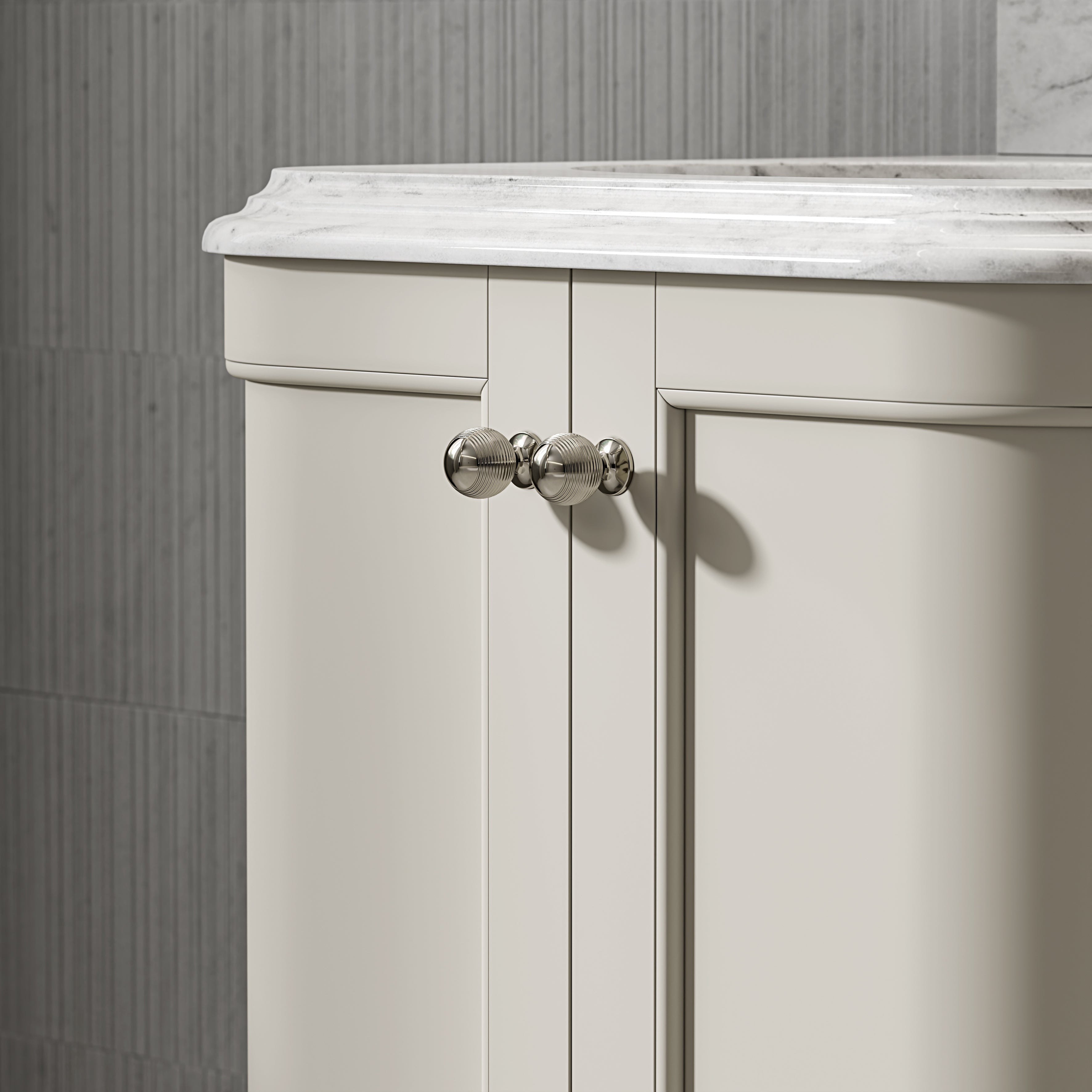 Charlbury Carrara Marble Wall Mounted Vanity Unit (Matte Stone) 1000mm