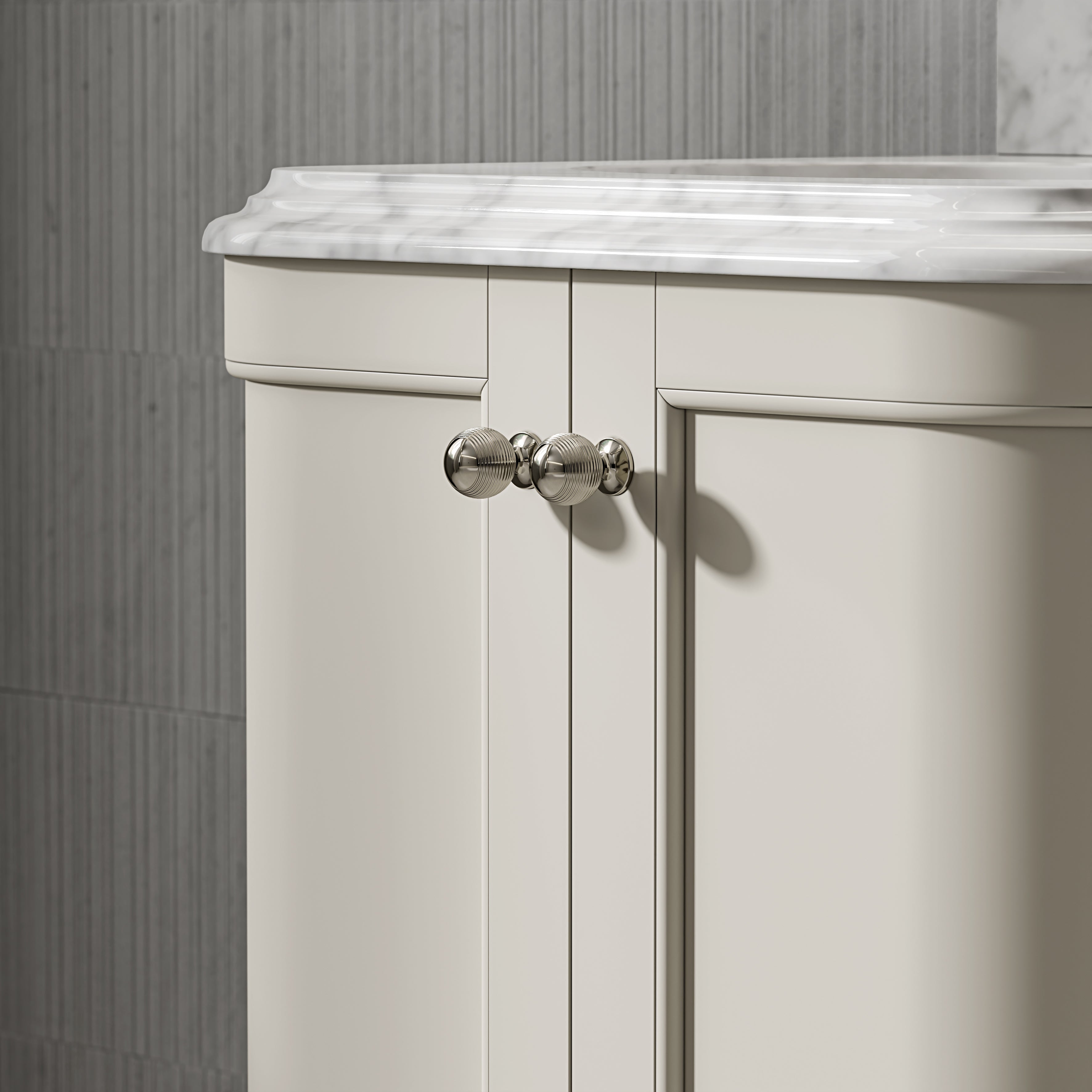 Charlbury Carrara Marble Wall Mounted Vanity Unit (Matte Stone) 600mm