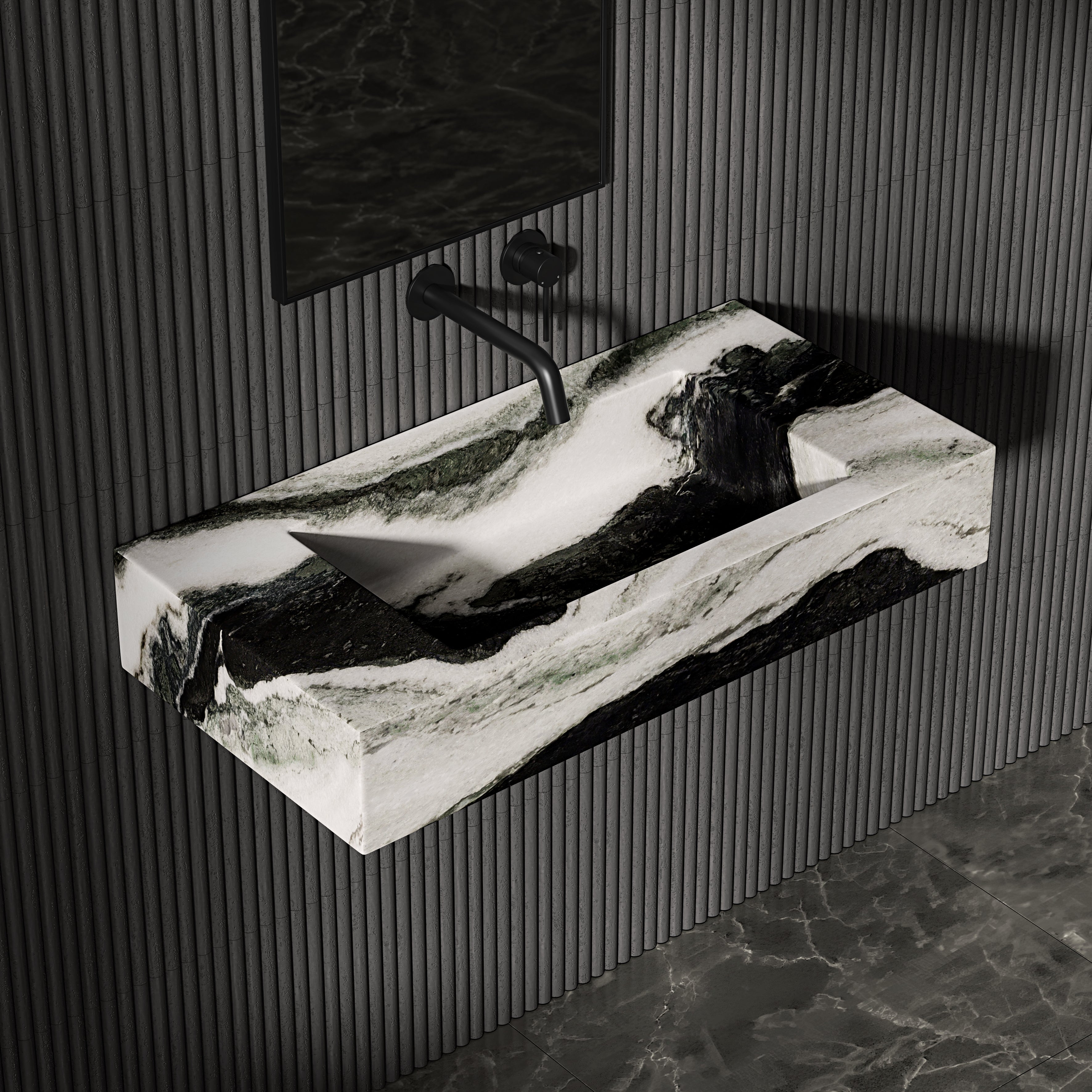 Tulsan Panda Marble Wall Hung Basin 800mm