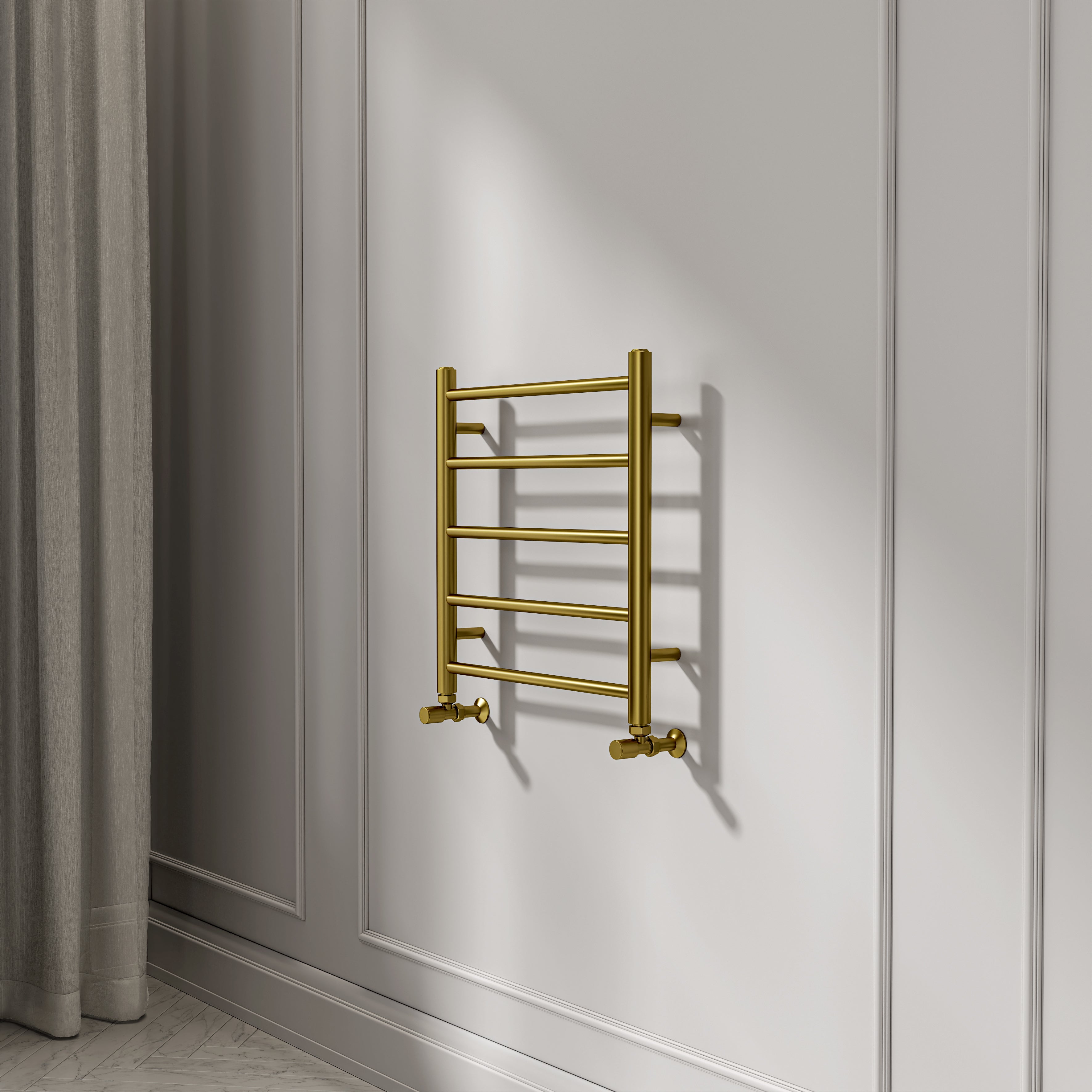 Turin 500mm Brushed Gold Designer Towel Radiator