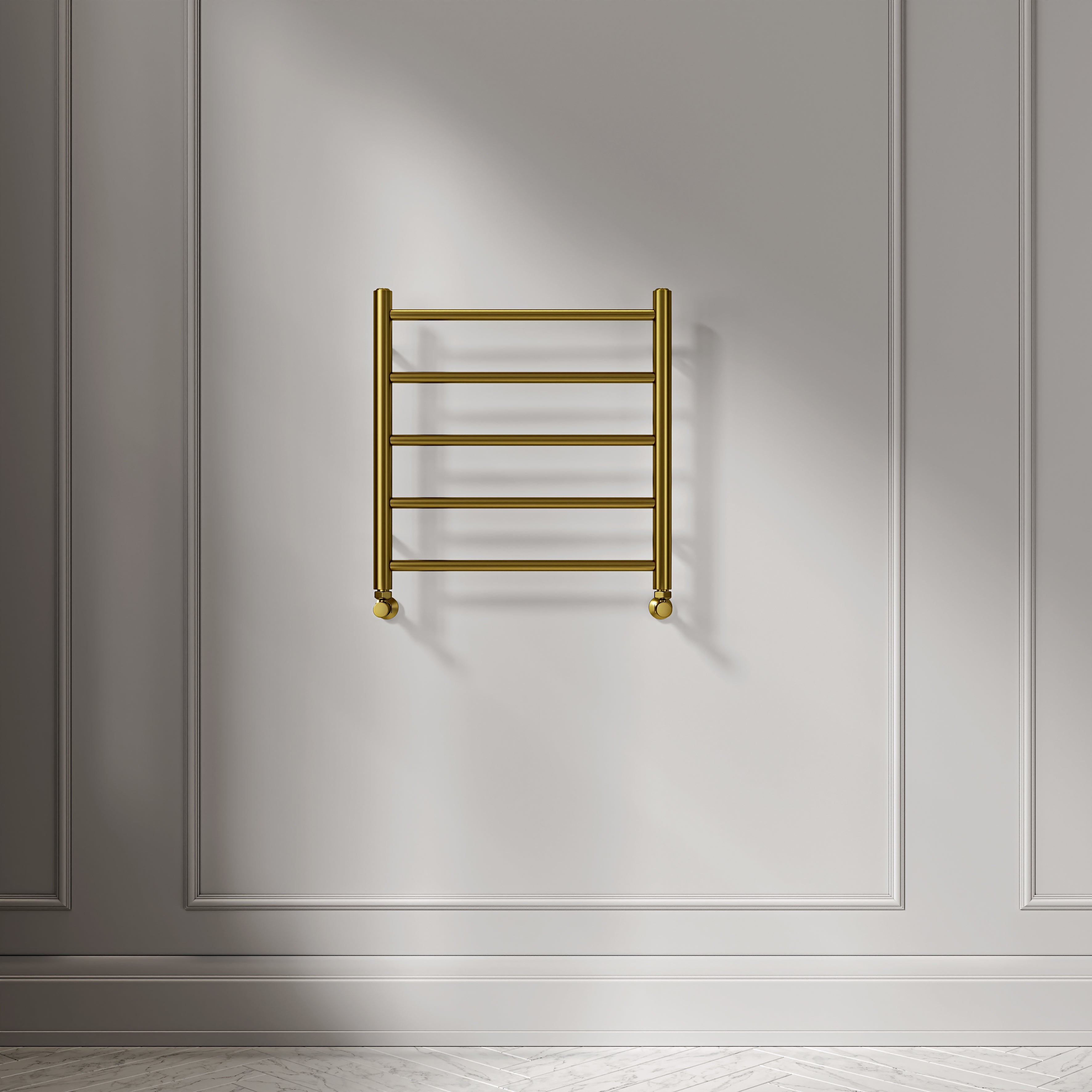 Turin 500mm Brushed Gold Designer Towel Radiator