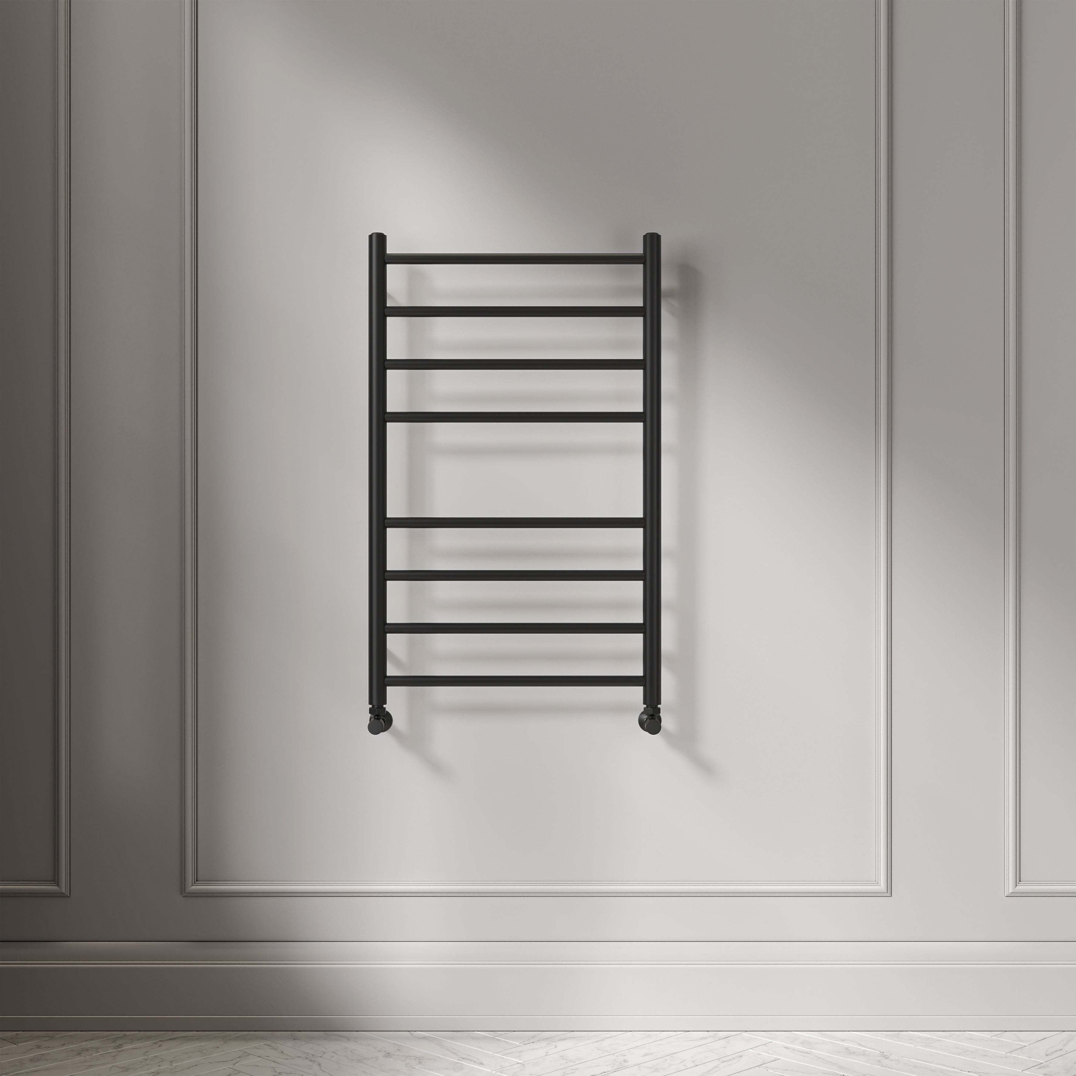Turin 800mm Matte Black Designer Towel Radiator
