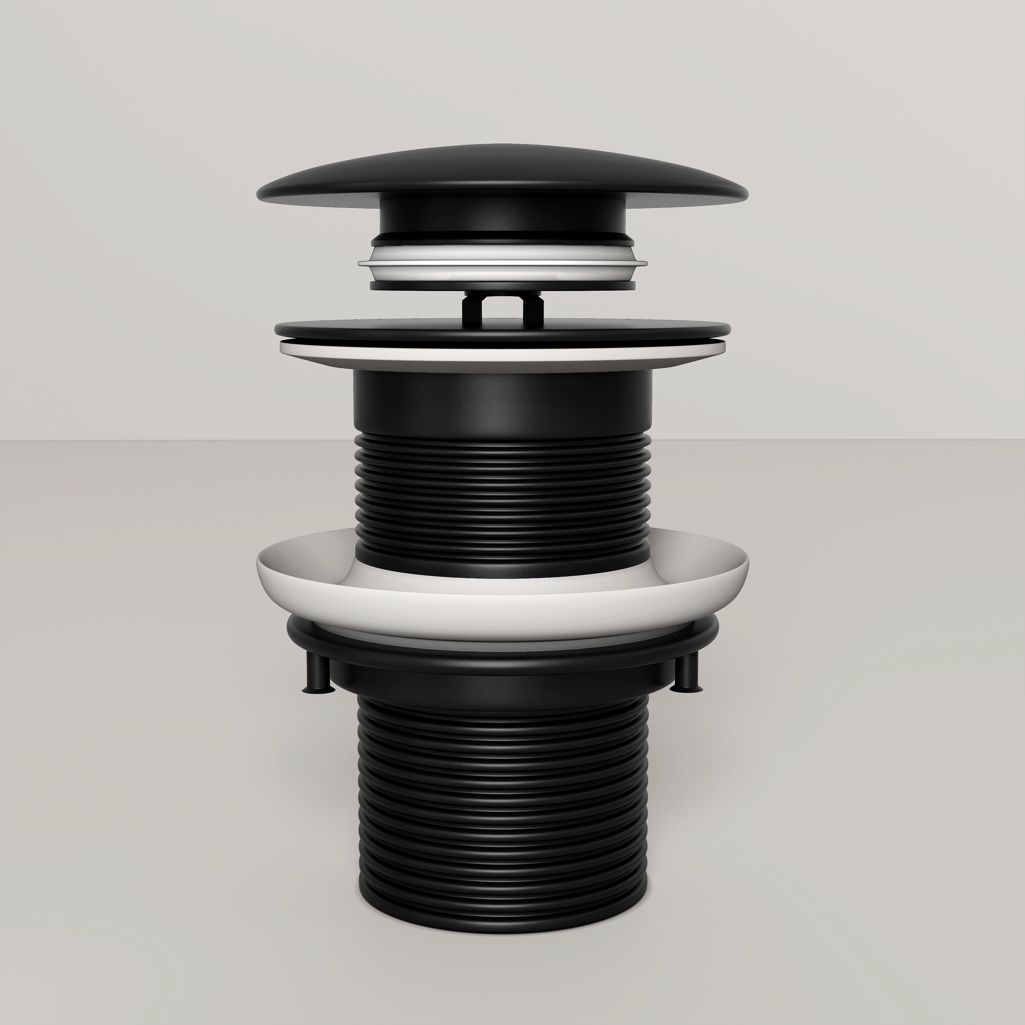 Matte Black Unslotted Click Clack Basin Waste