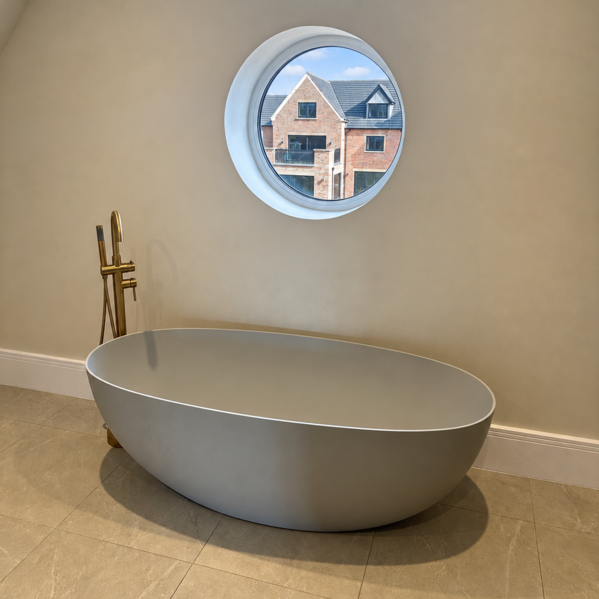 Bromley Freestanding Sage Stone Bath 1700mm