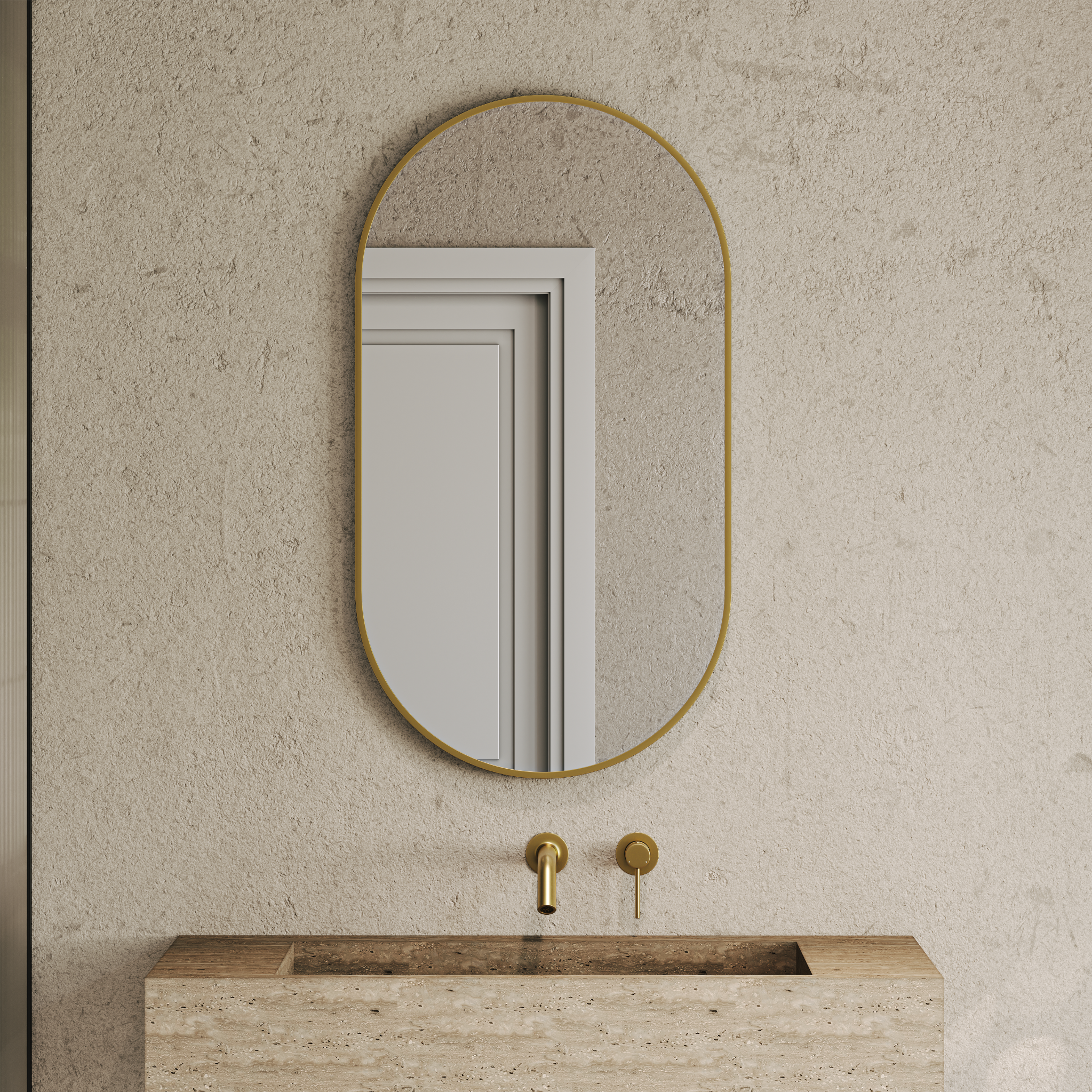 Darlton Oval Mirror 550mm Brushed Gold