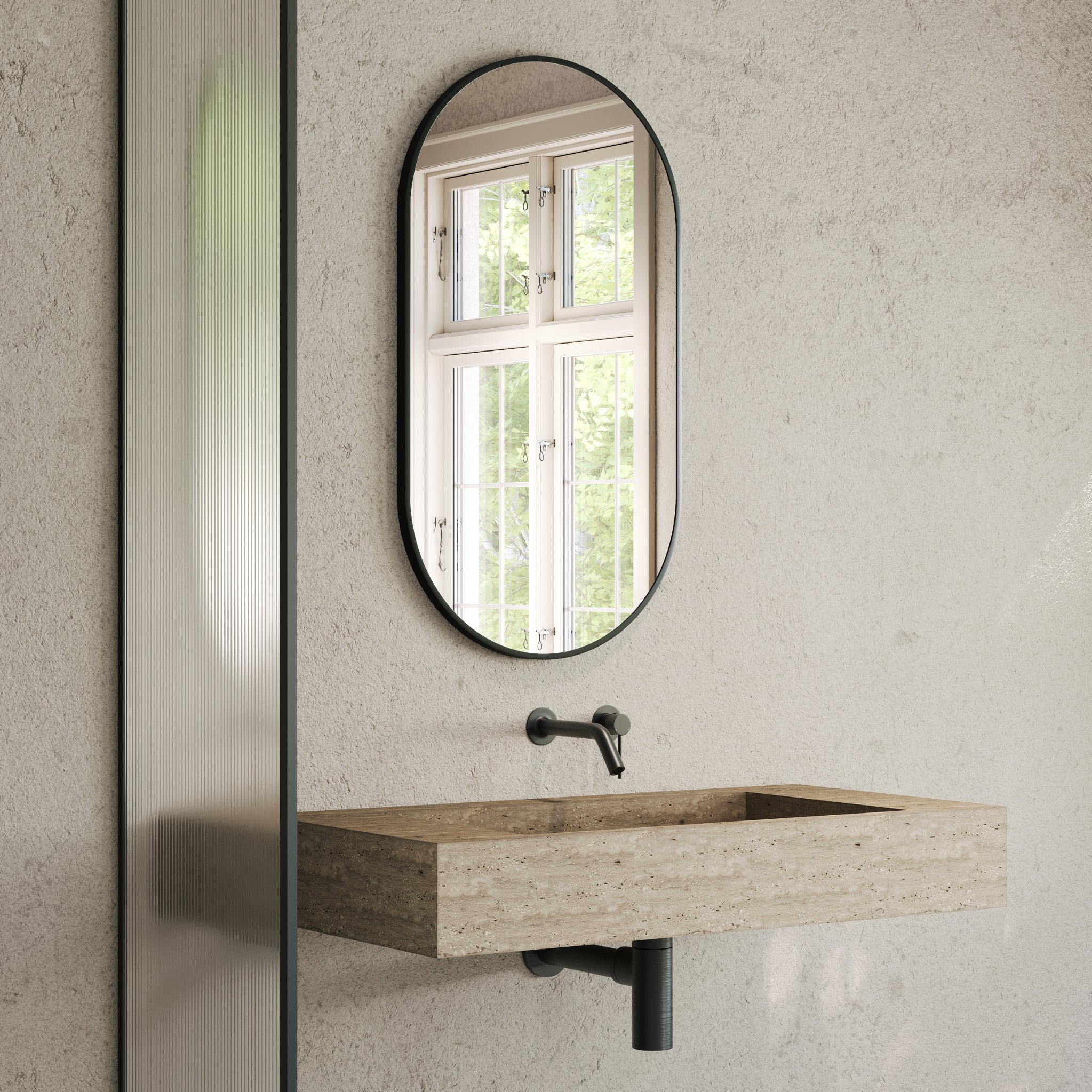 Darlton Oval Mirror 550mm Matte Black