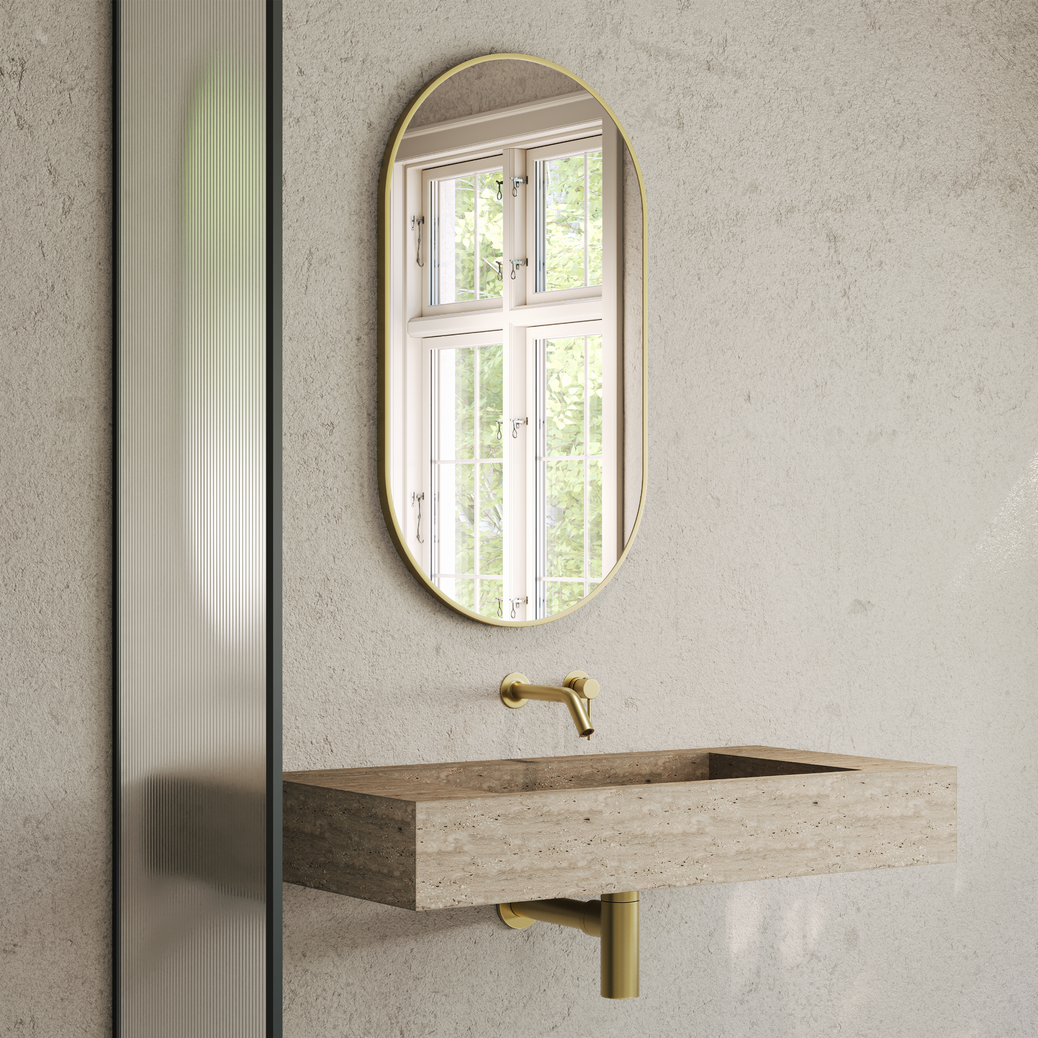 Darlton Oval Mirror 550mm Brushed Gold