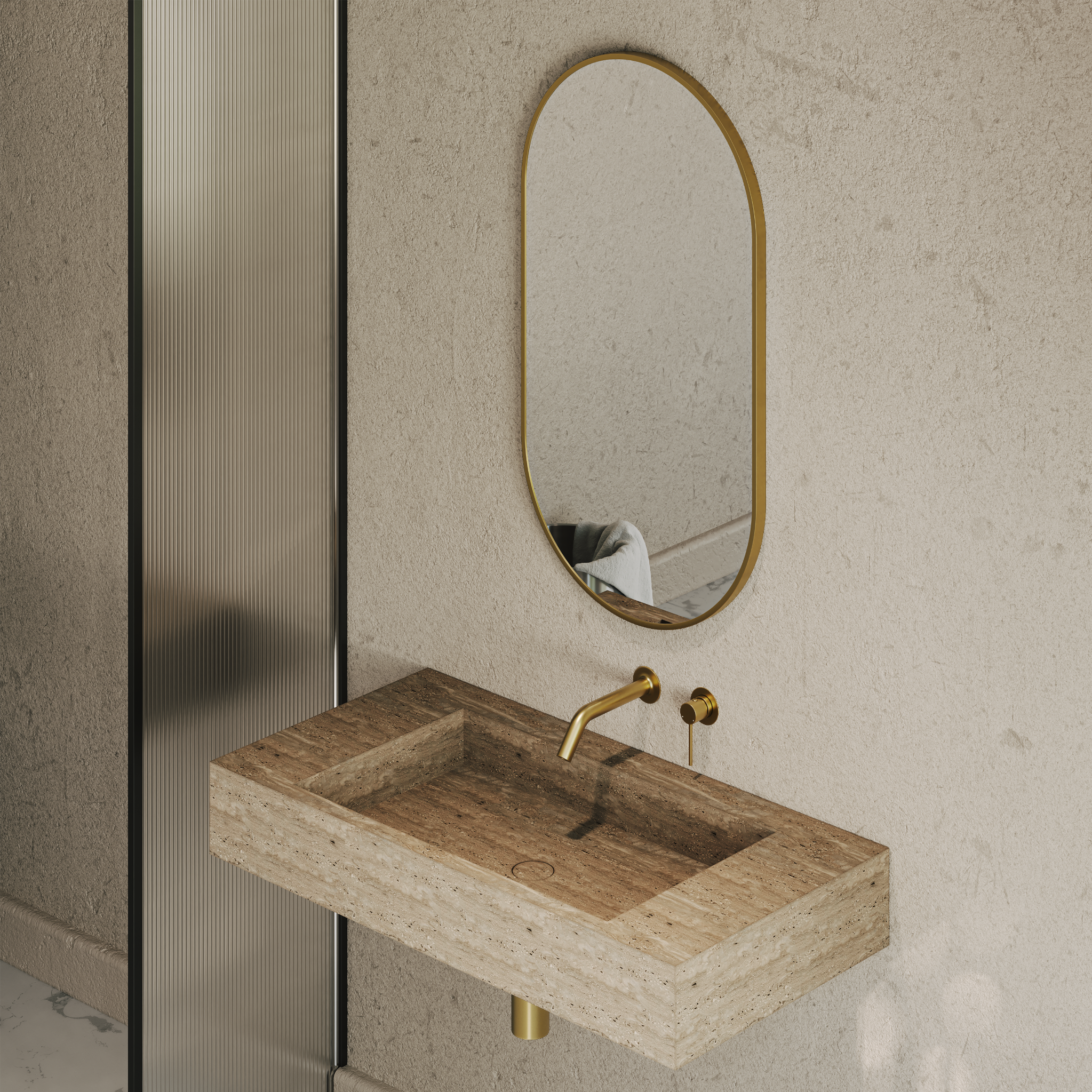 Darlton Oval Mirror 550mm Brushed Gold