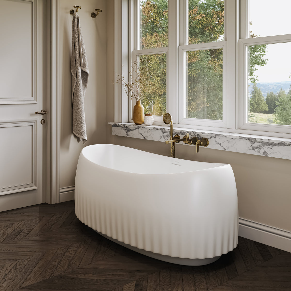 Valance Light White Freestanding Acrylic Bath 1600mm