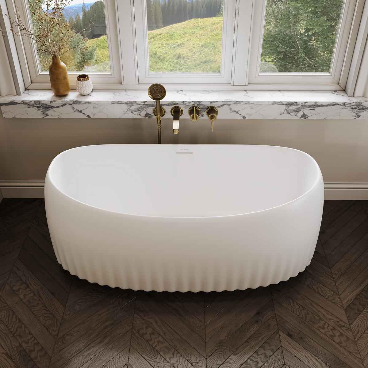 Valance Light White Freestanding Acrylic Bath 1600mm