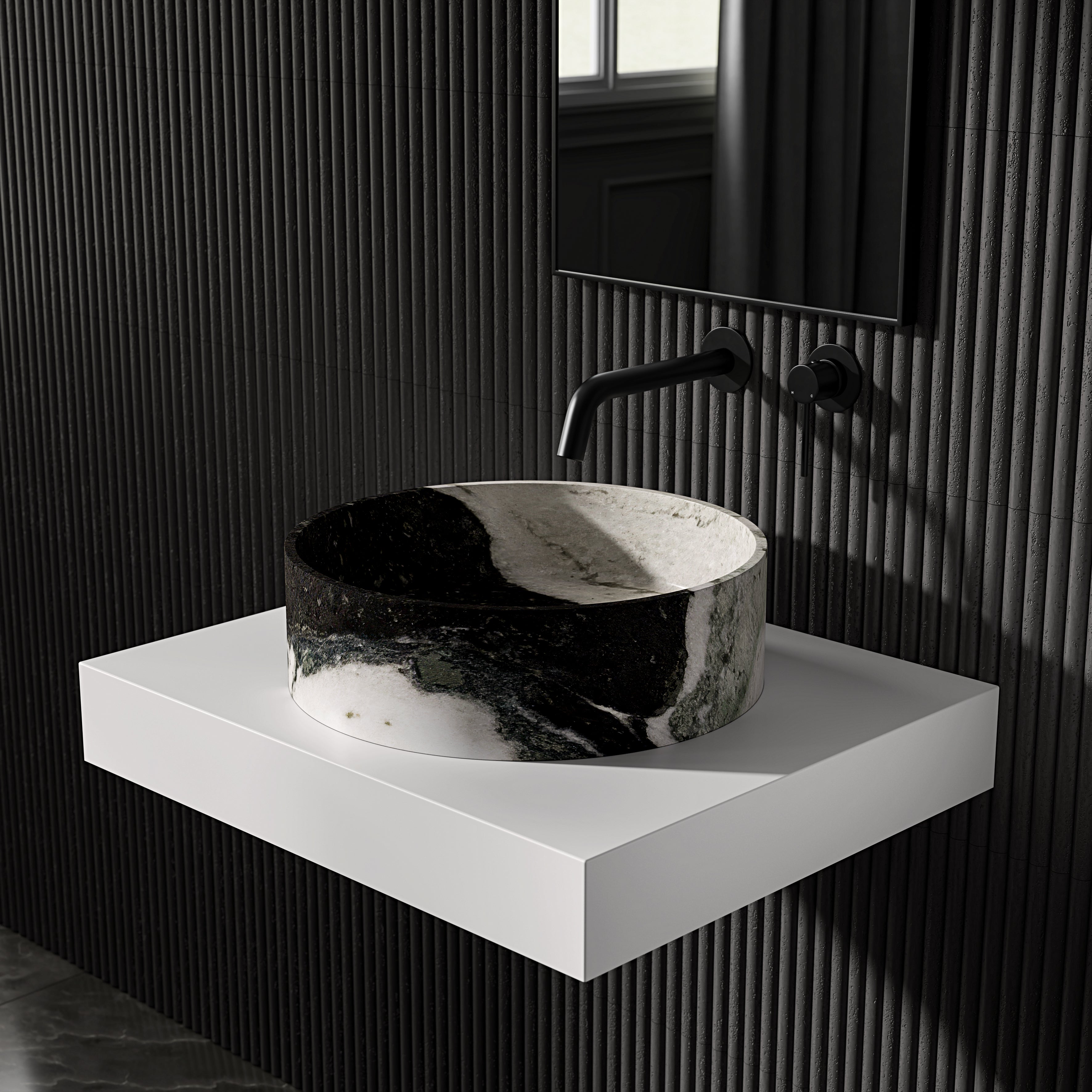 Valle Panda Marble Countertop Basin 400mm