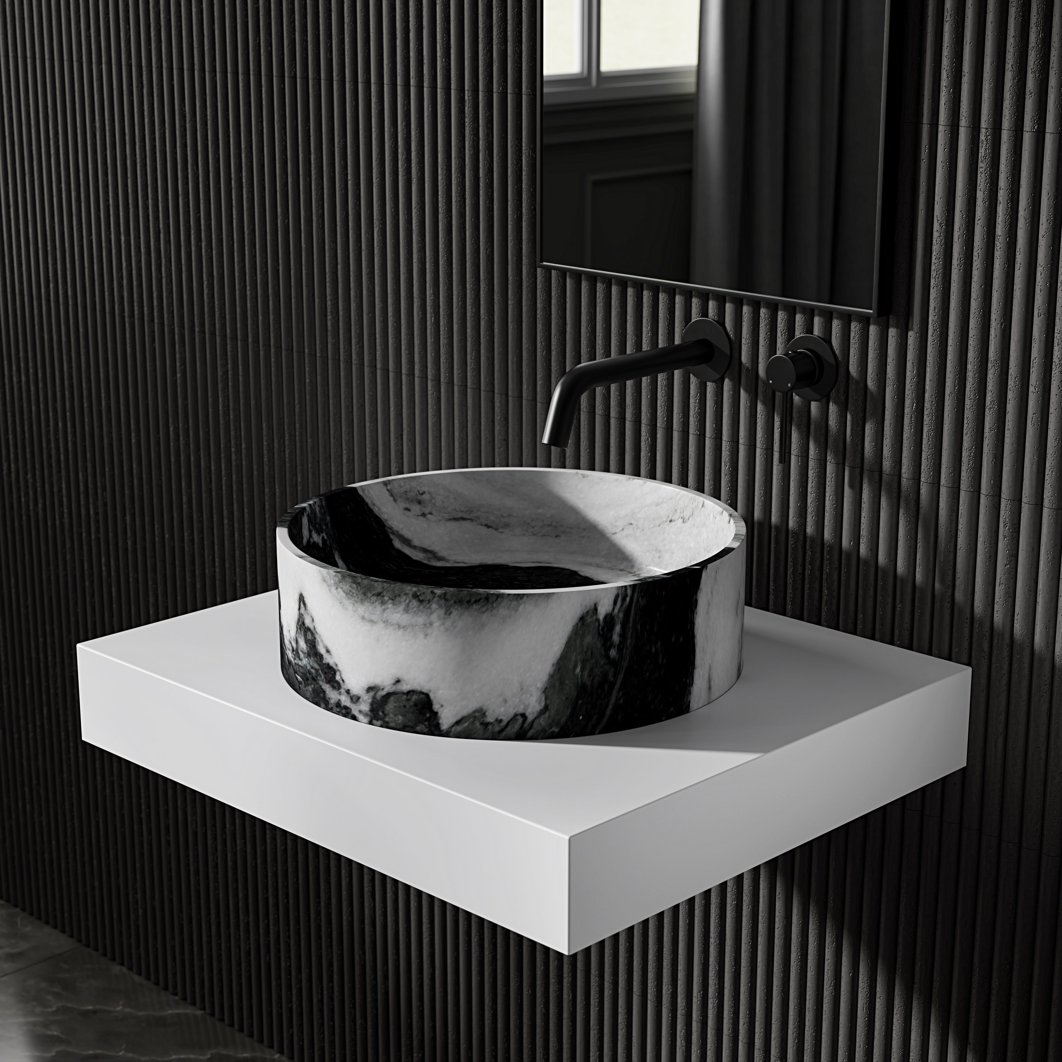 Valle Panda Marble Countertop Basin 400mm