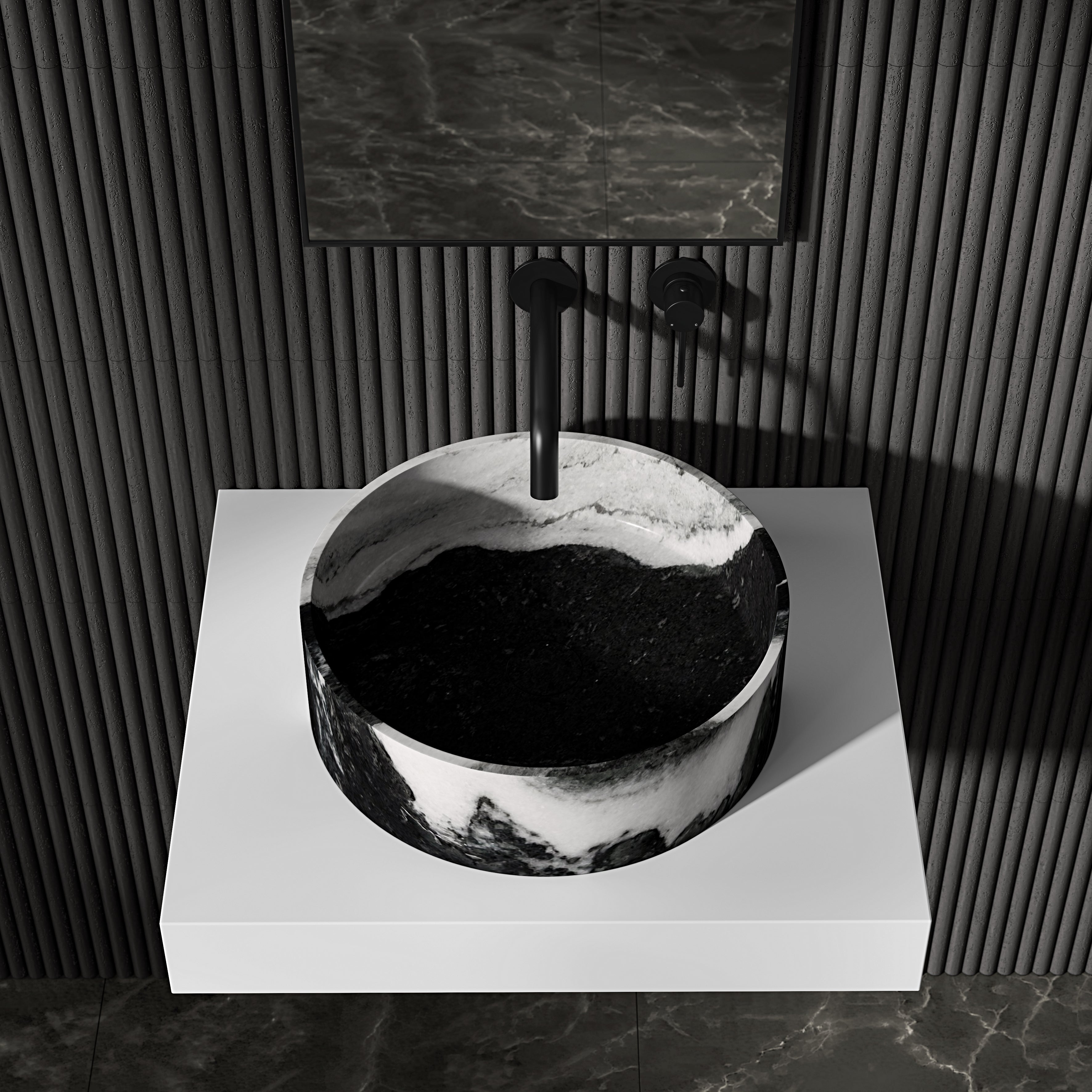 Valle Panda Marble Countertop Basin 400mm