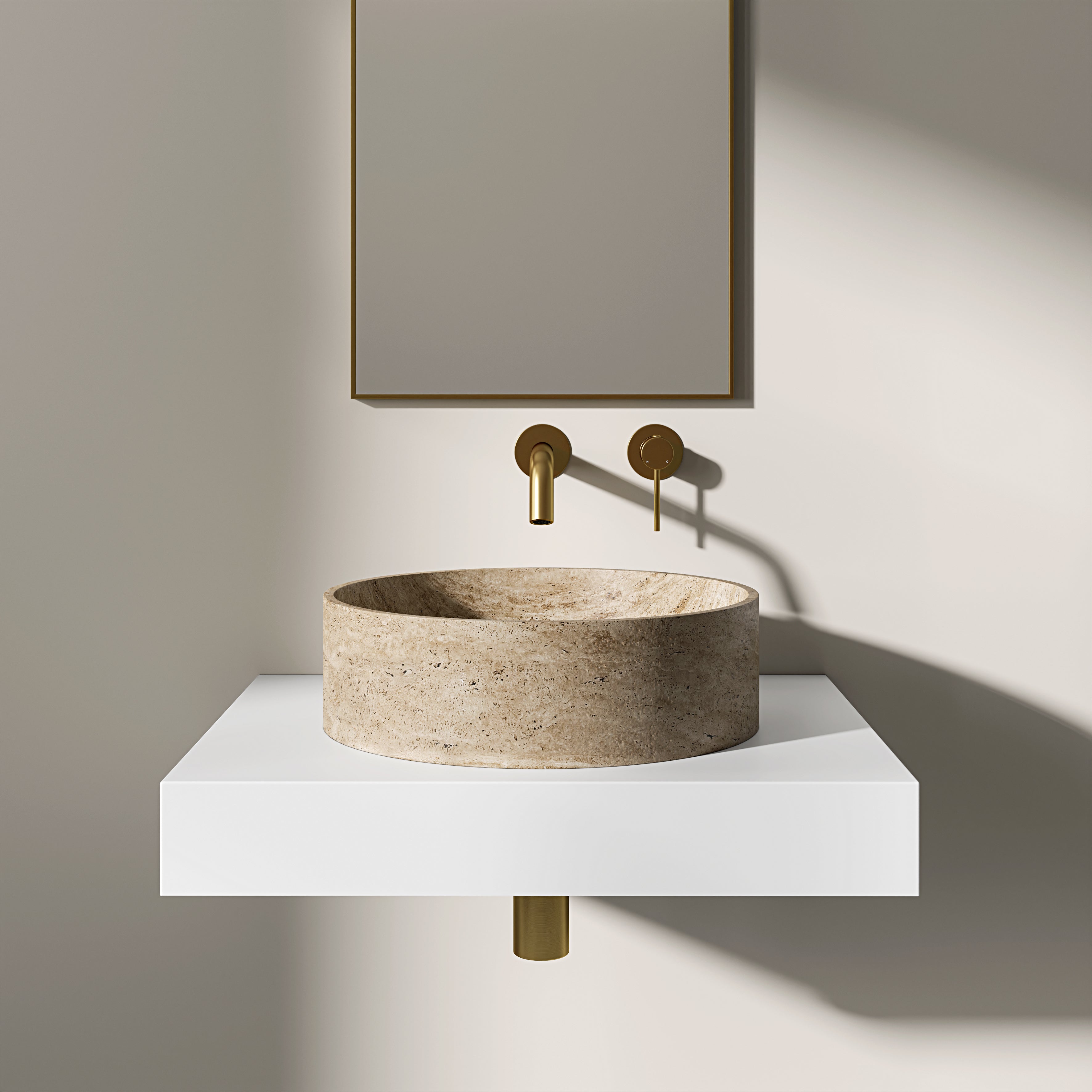 Valle Travertine Countertop Basin 400mm