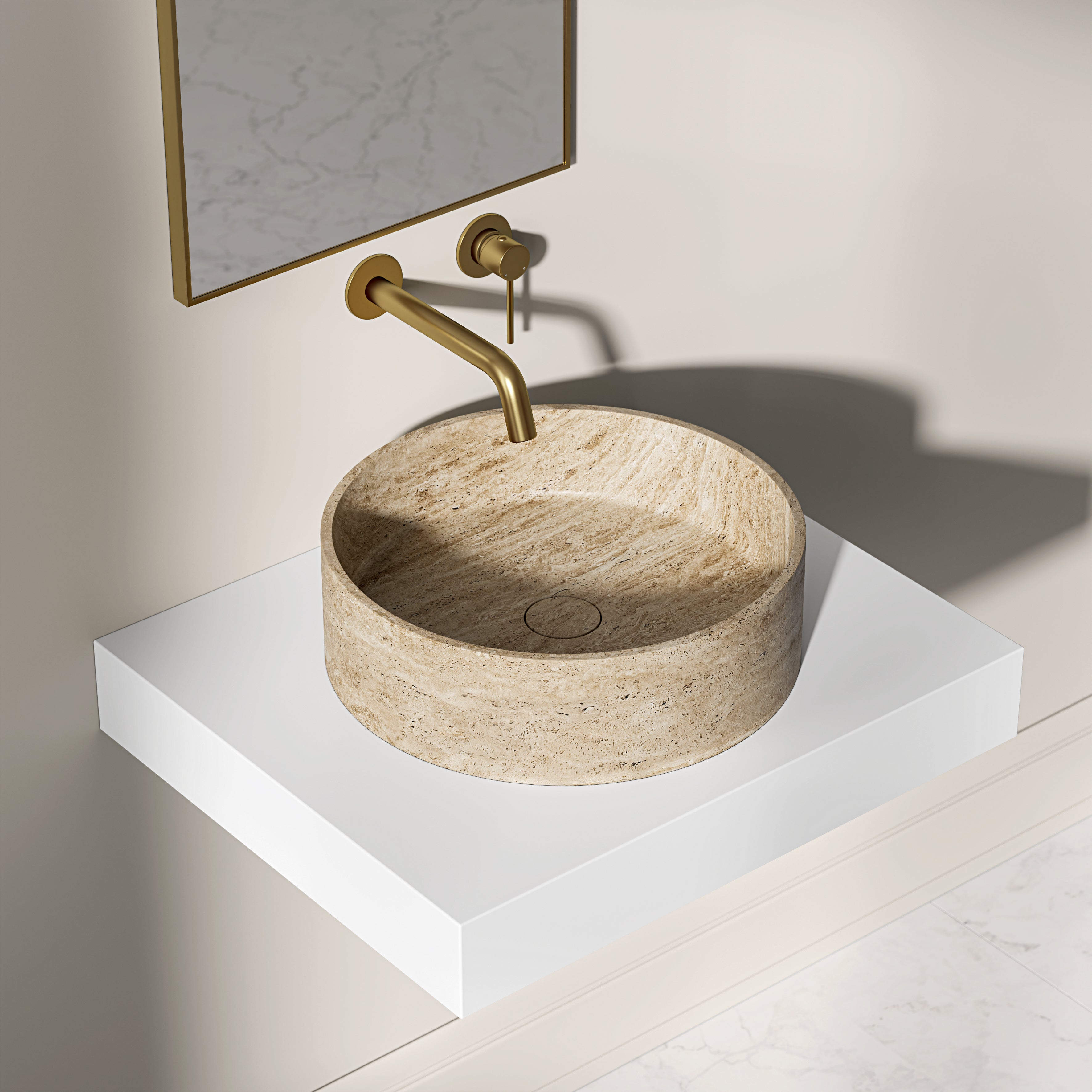 Valle Travertine Countertop Basin 400mm