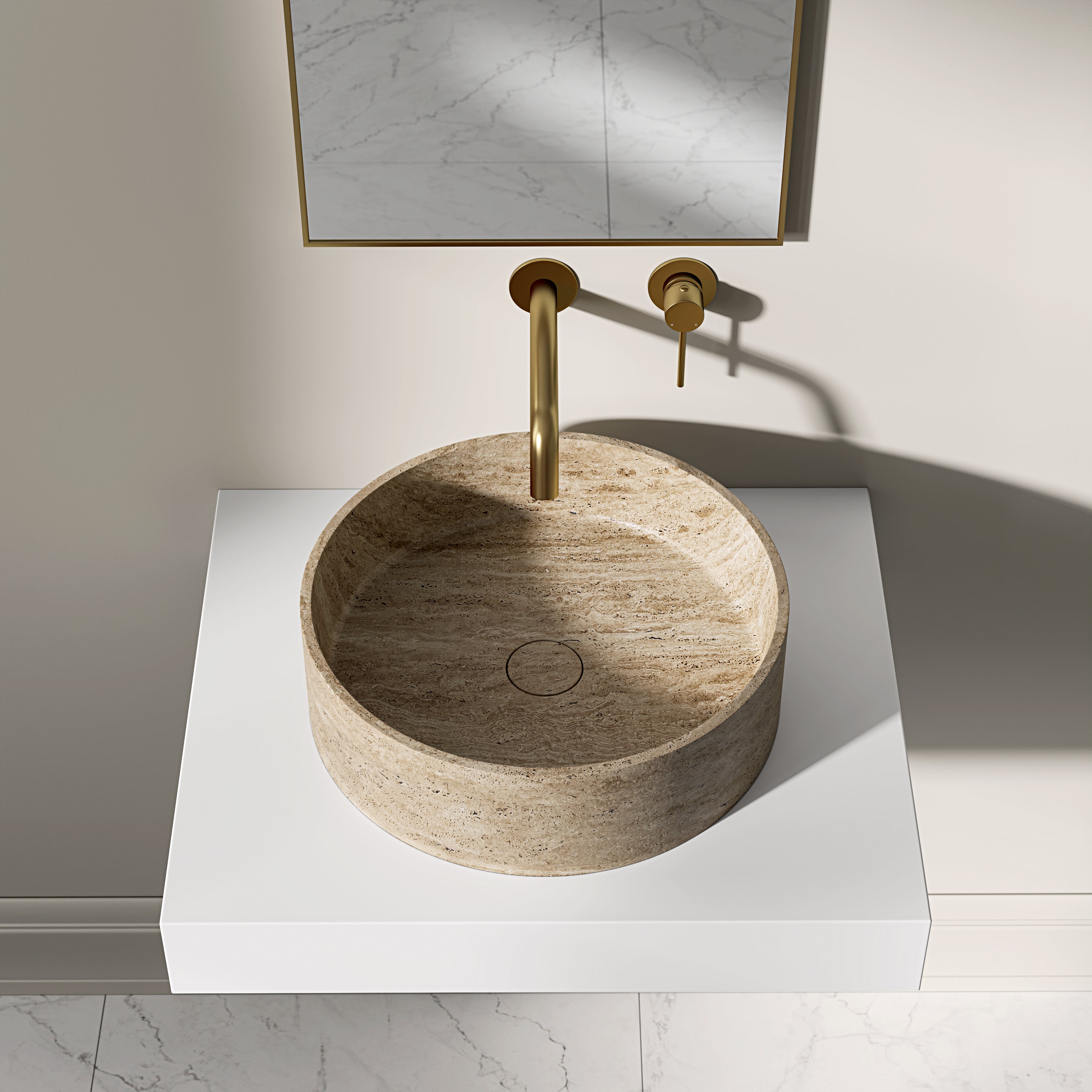 Valle Travertine Countertop Basin 400mm