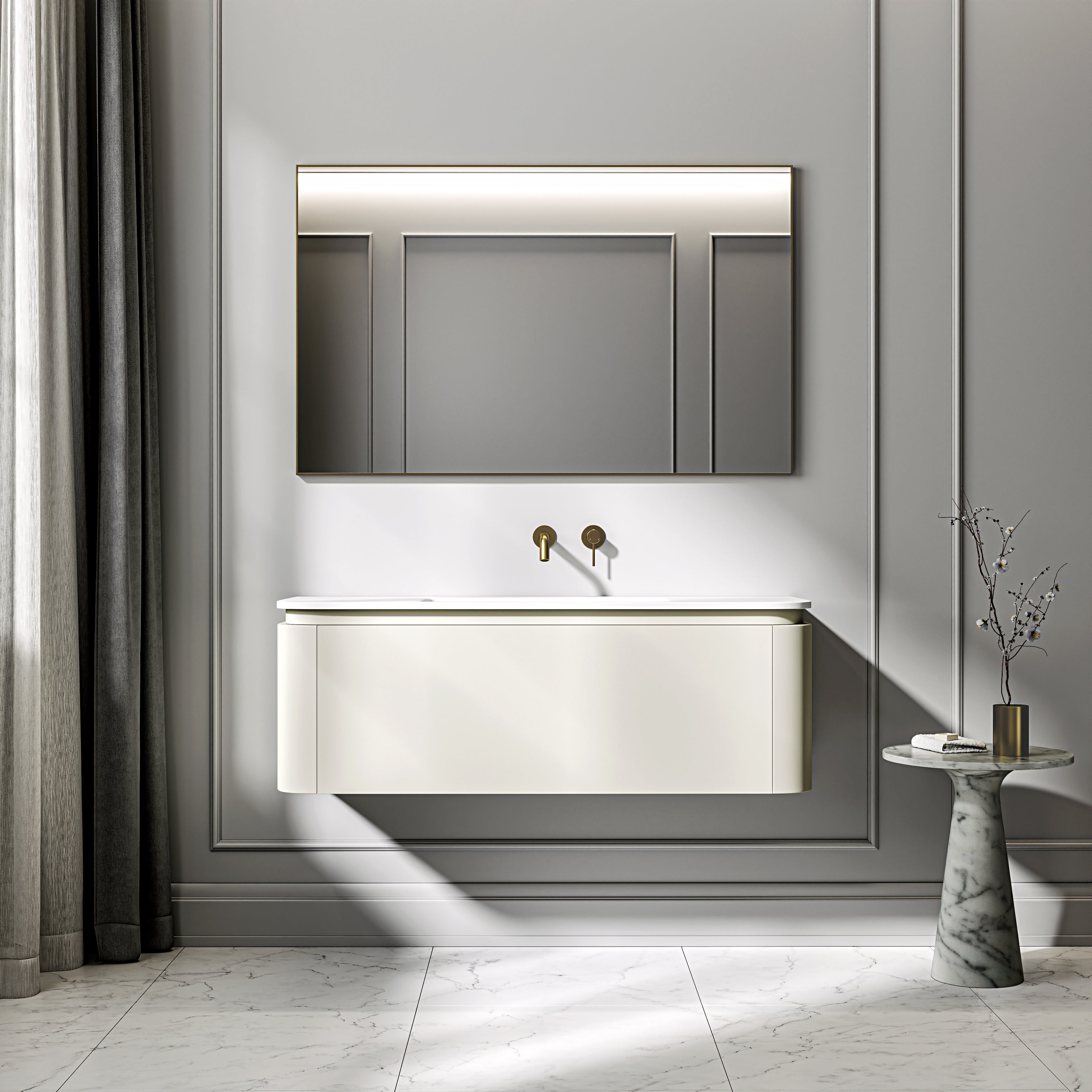 Artura Vanity Unit with Stone Basin (Cream 1200mm)