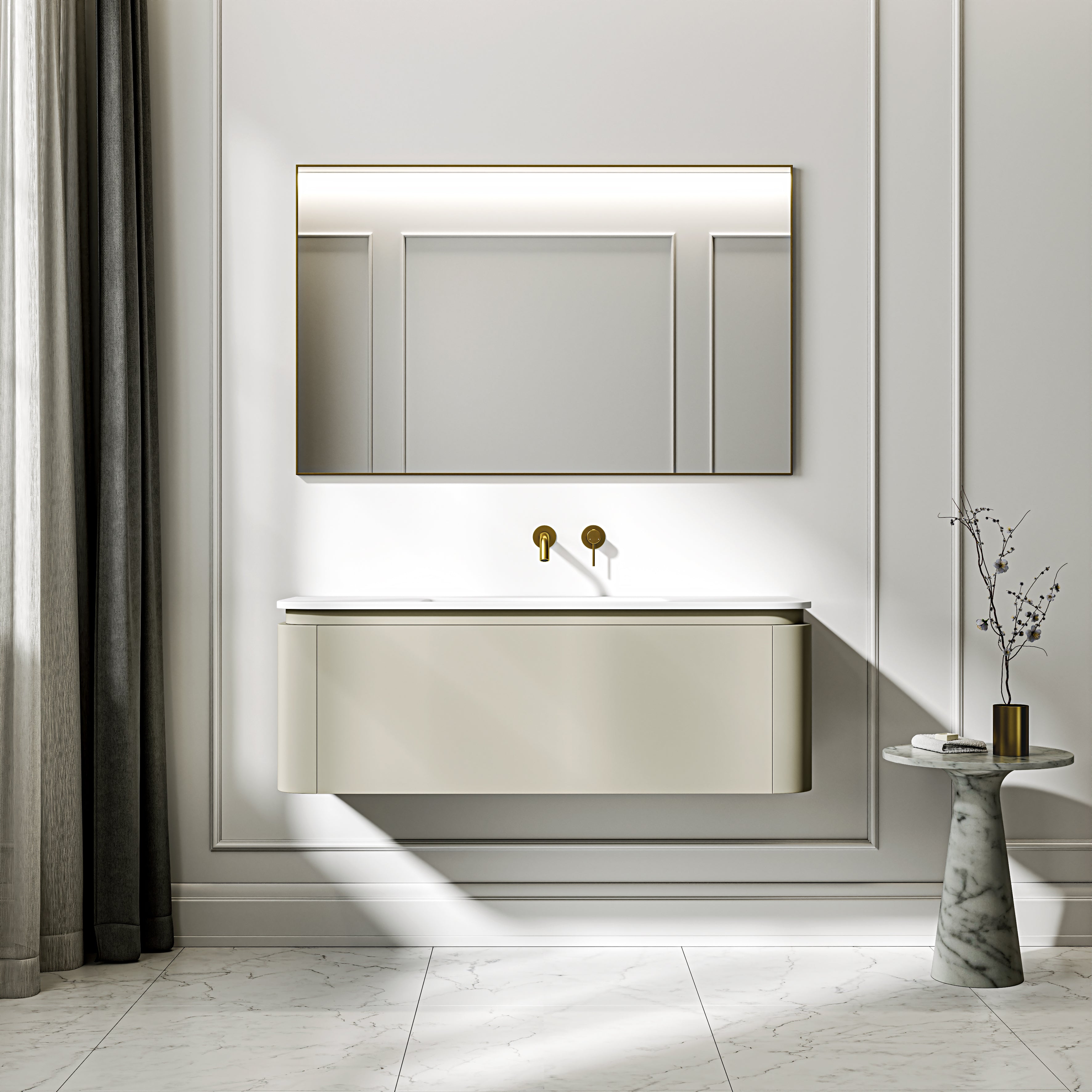 Artura Vanity Unit with Stone Basin (Taupe 1200mm)
