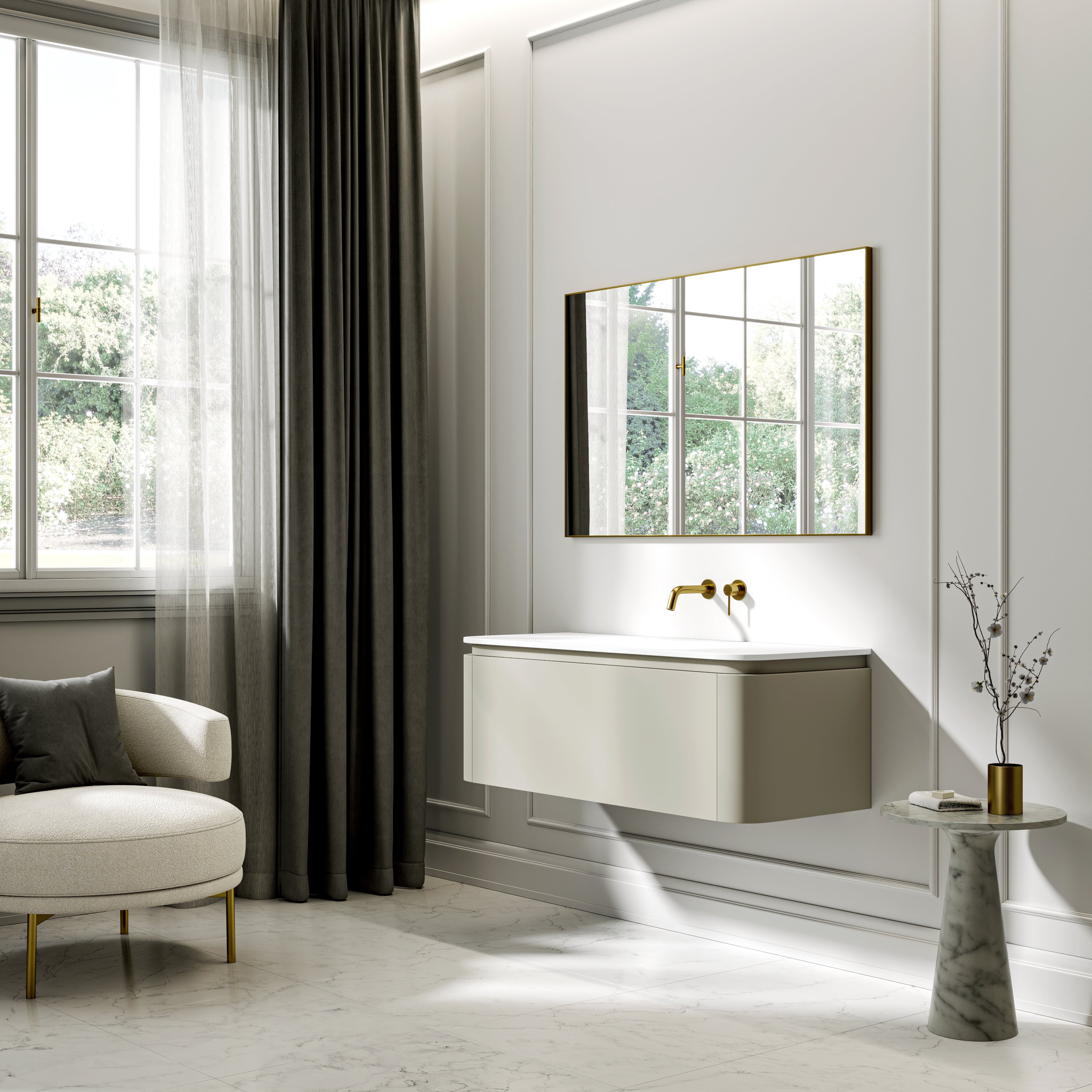 Artura Vanity Unit with Stone Basin (Taupe 1200mm)