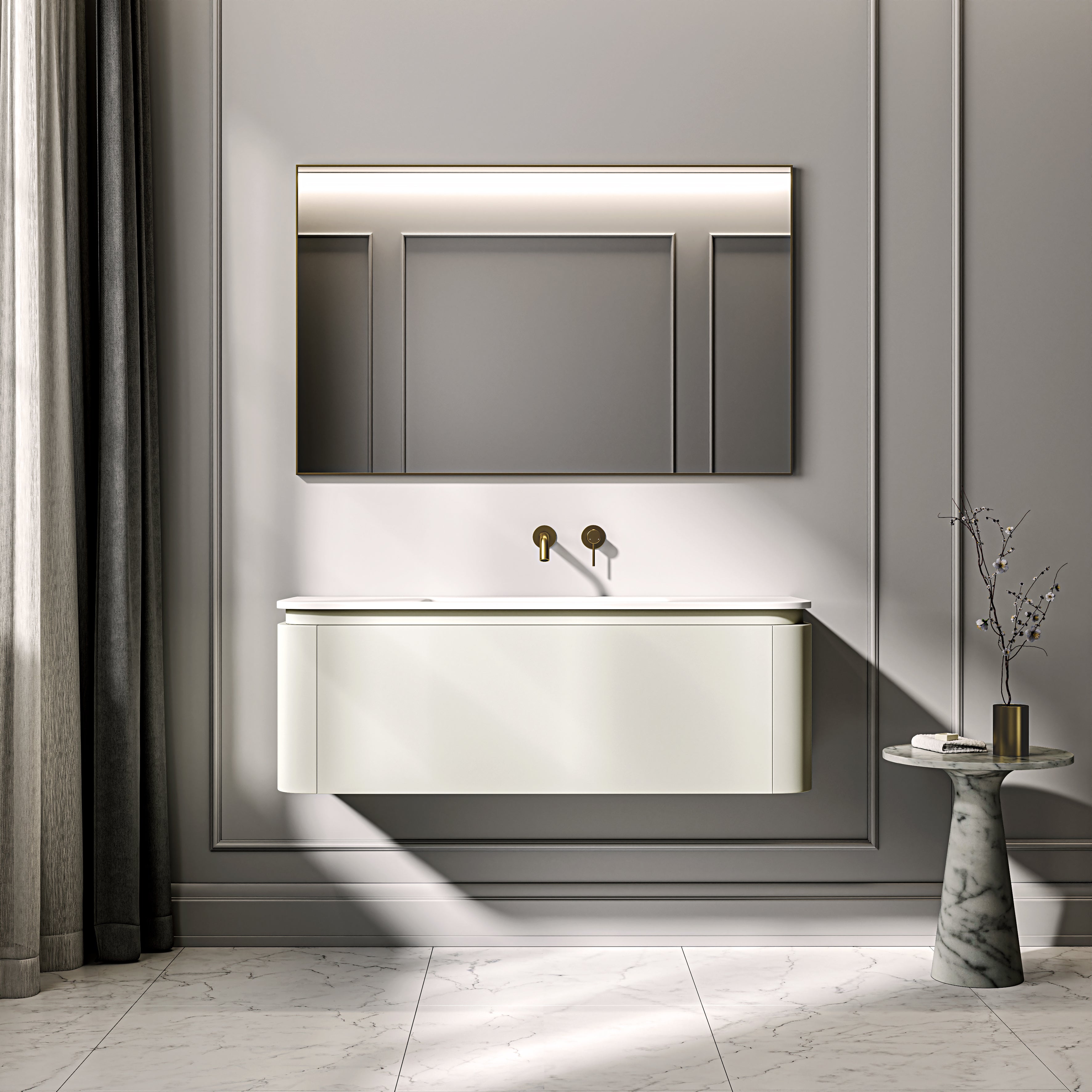 Artura Vanity Unit with Stone Basin (Cream 1200mm)