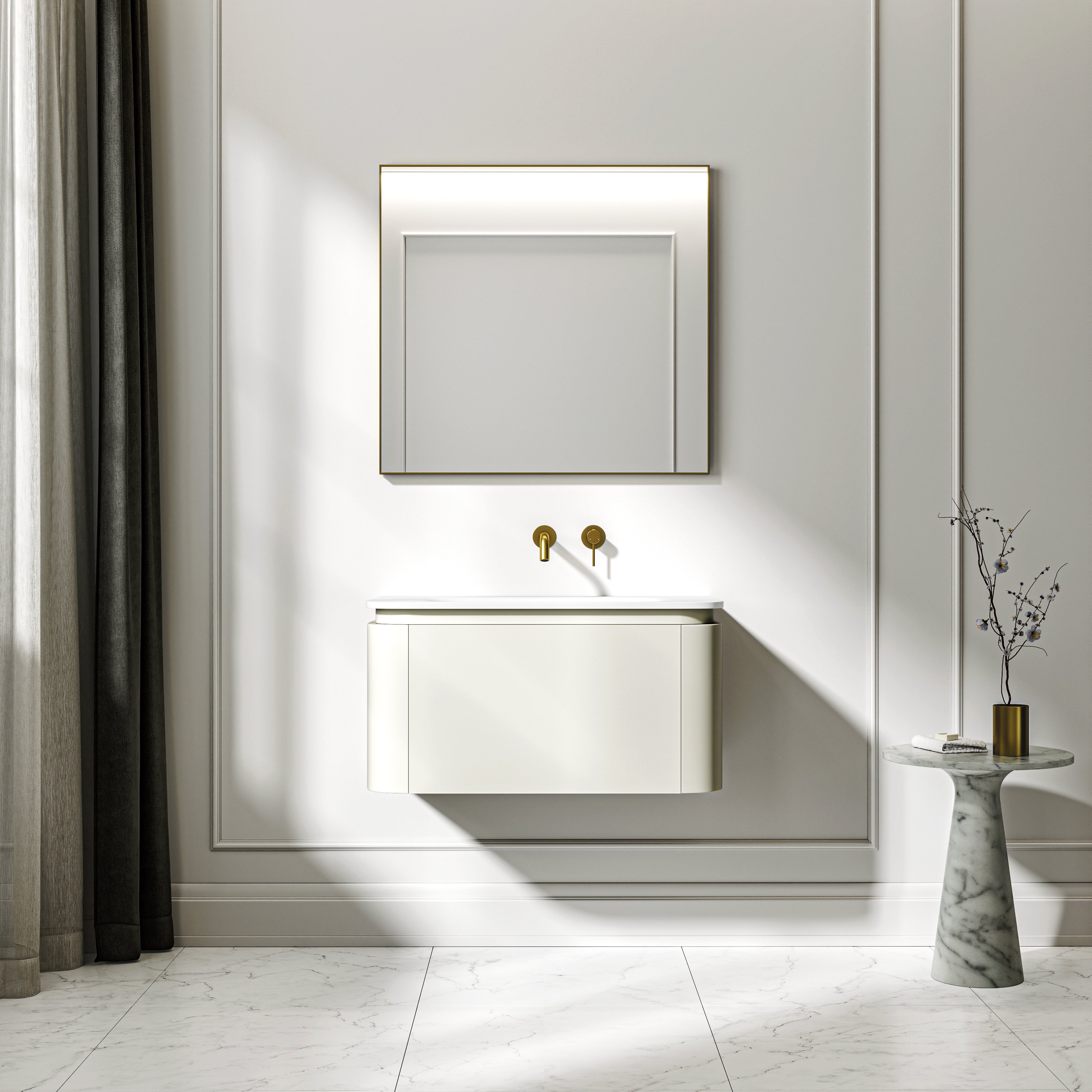 Artura Vanity Unit with Stone Basin (Cream 800mm)