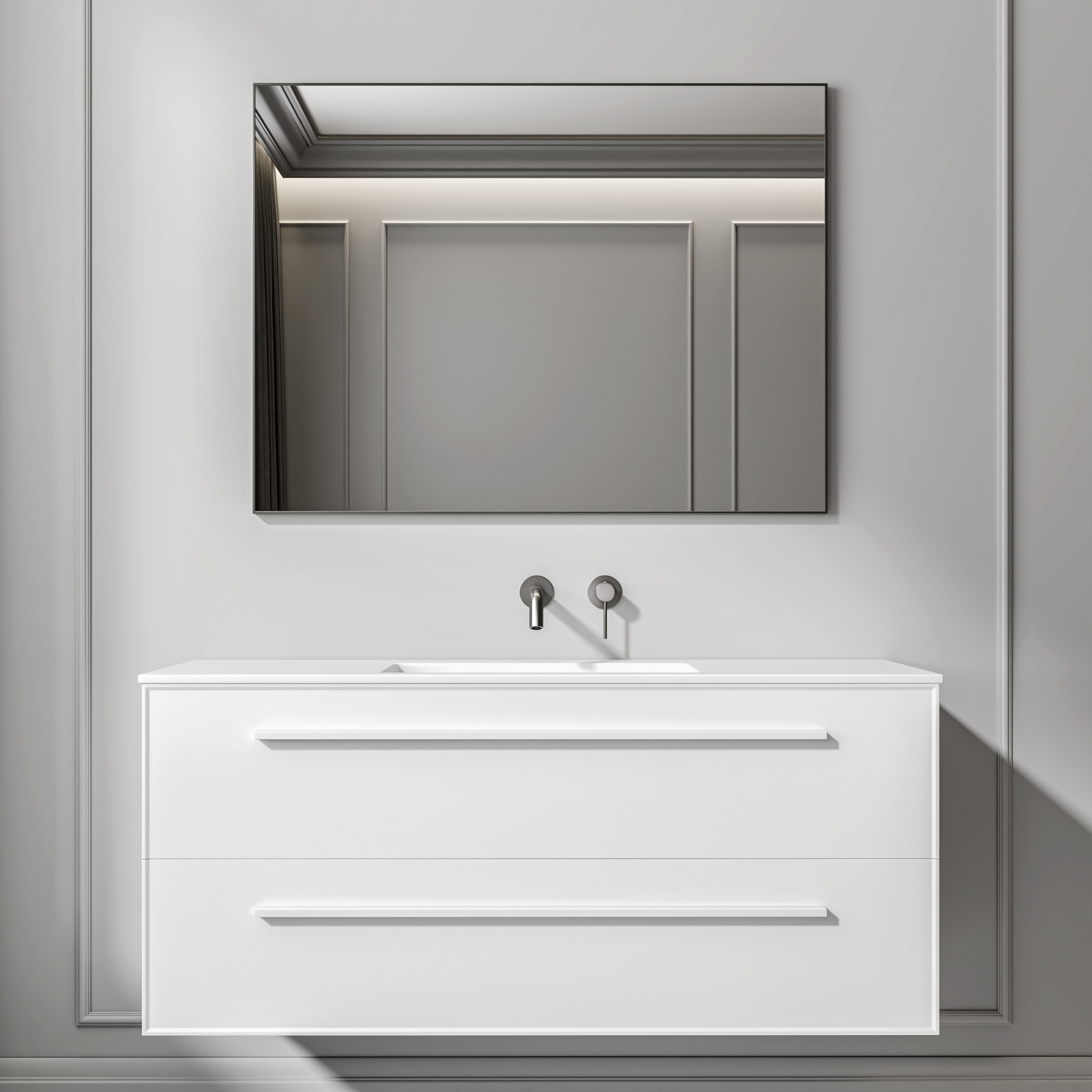 Nuvo Brushed Stainless Mirror 1000mm