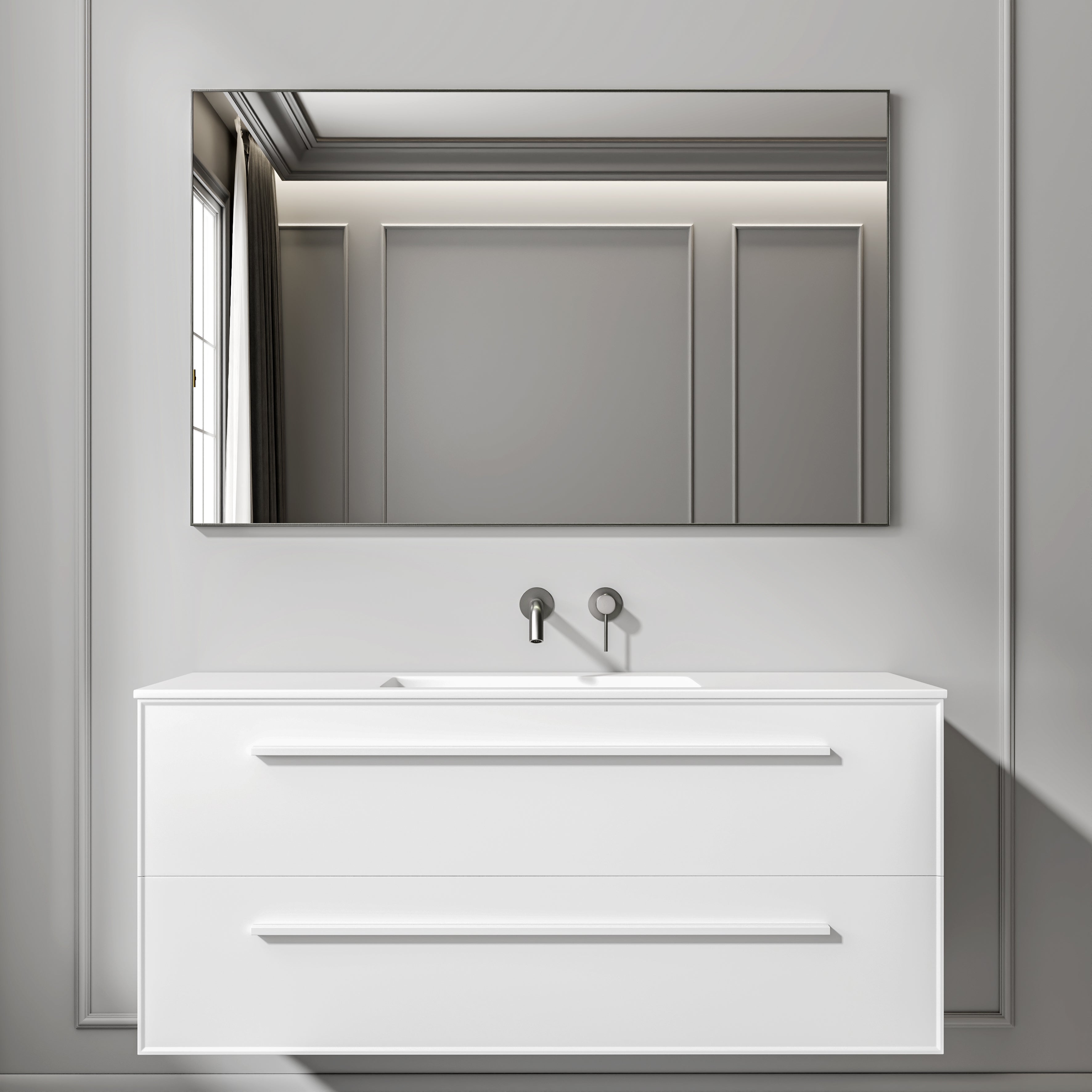 Nuvo Brushed Stainless Mirror 1200mm