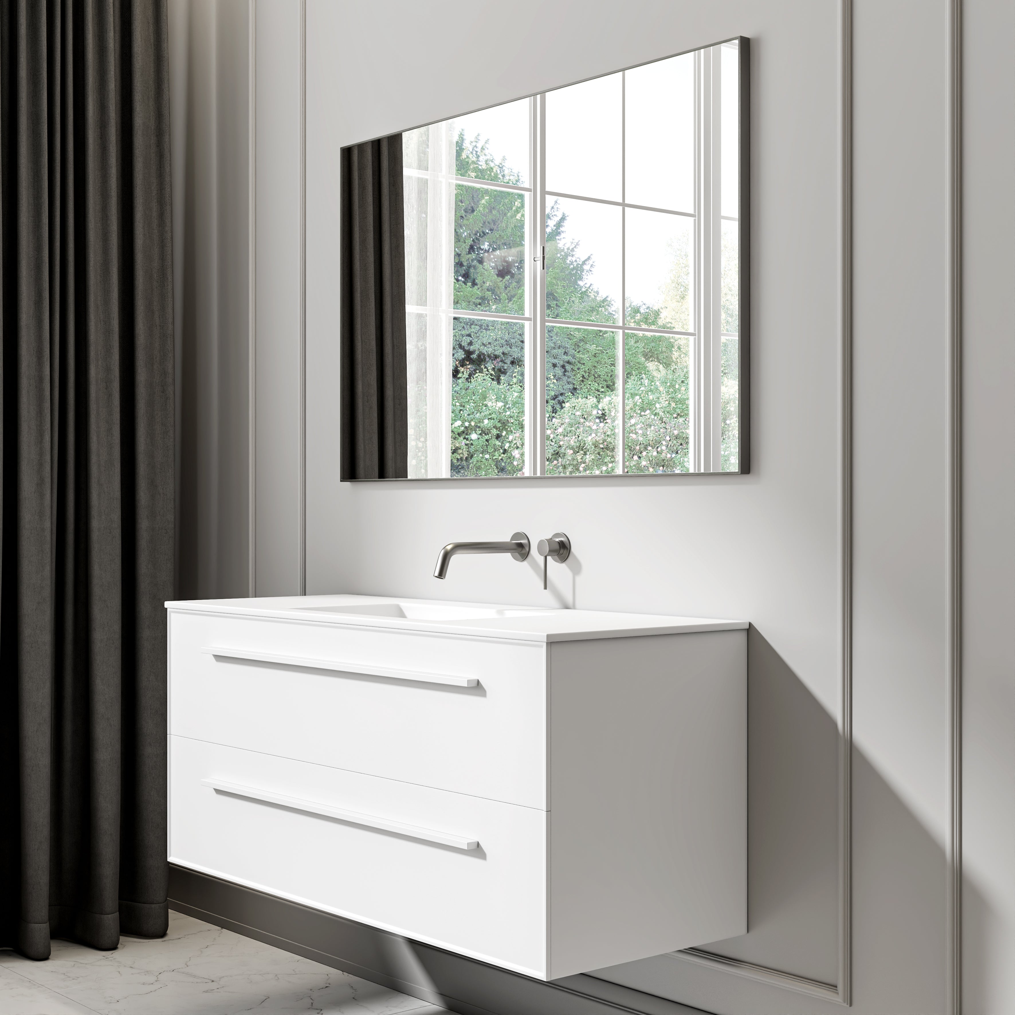 Nuvo Brushed Stainless Mirror 1200mm