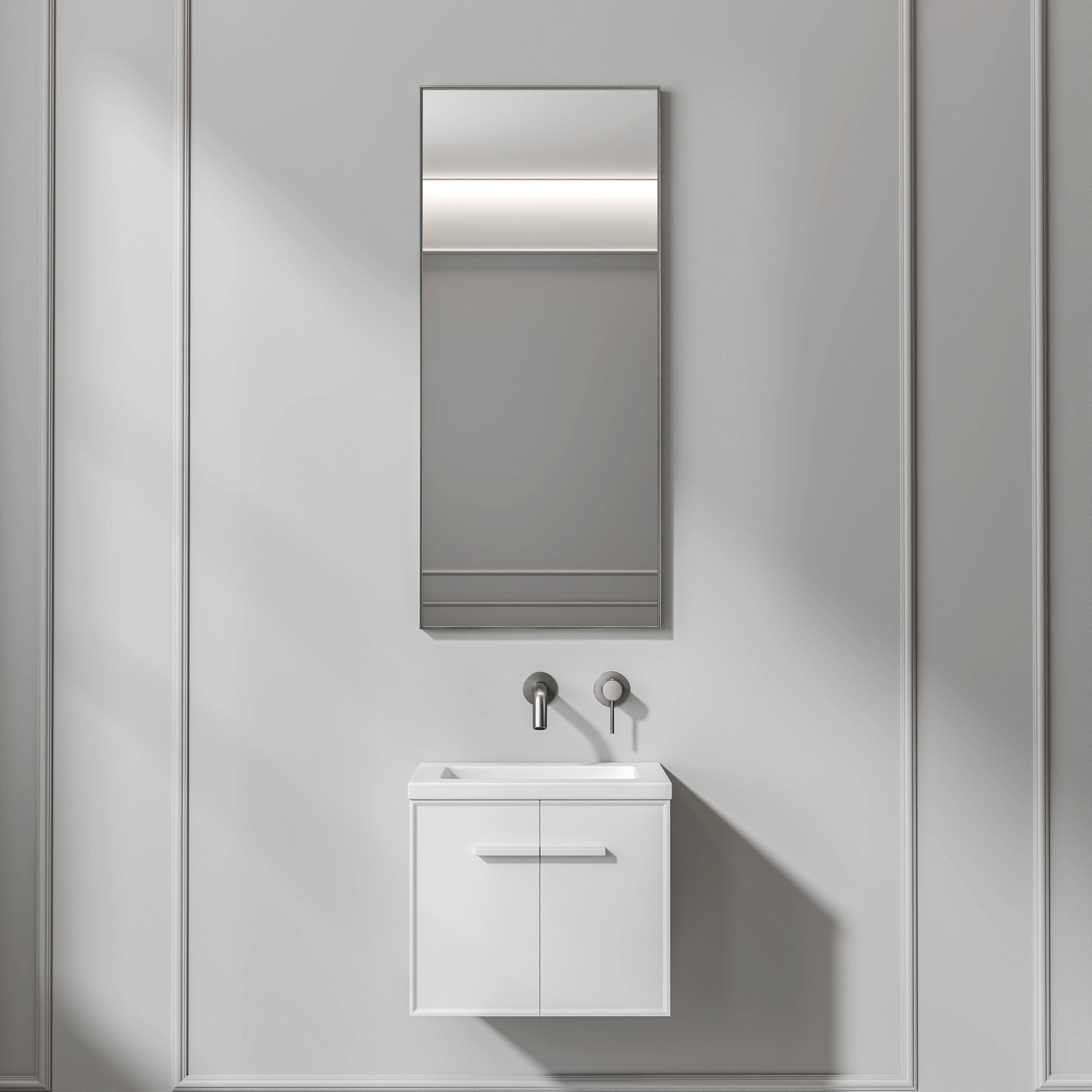 Nuvo Brushed Stainless Mirror 400mm