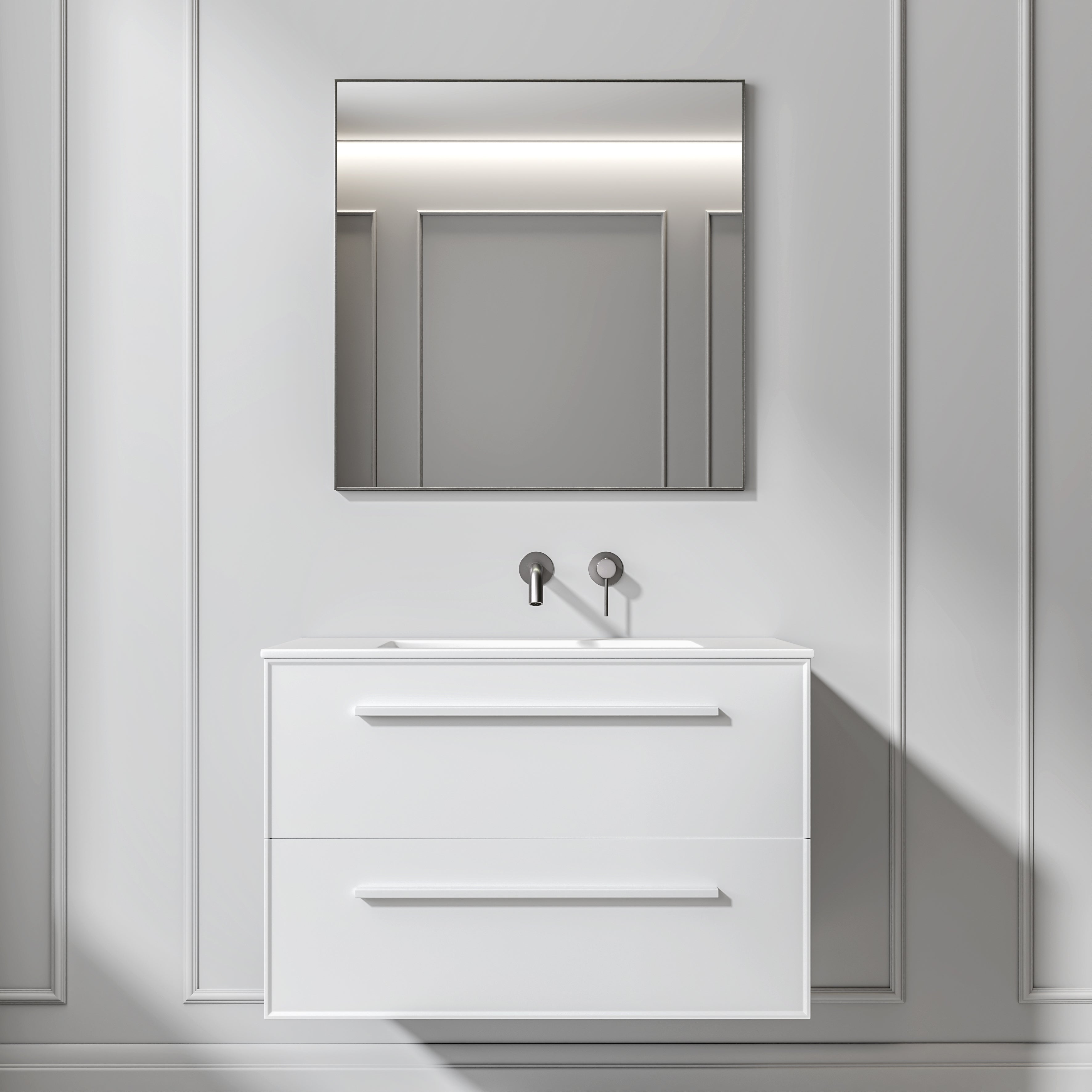 Nuvo Brushed Stainless Mirror 700mm