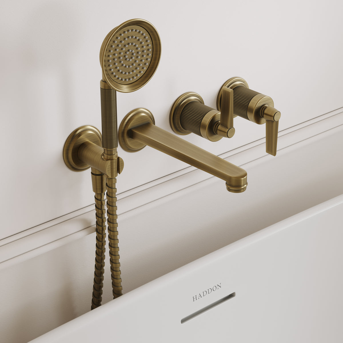 Pembury Brushed Bronze Wall Mounted Bath Shower Mixer Tap