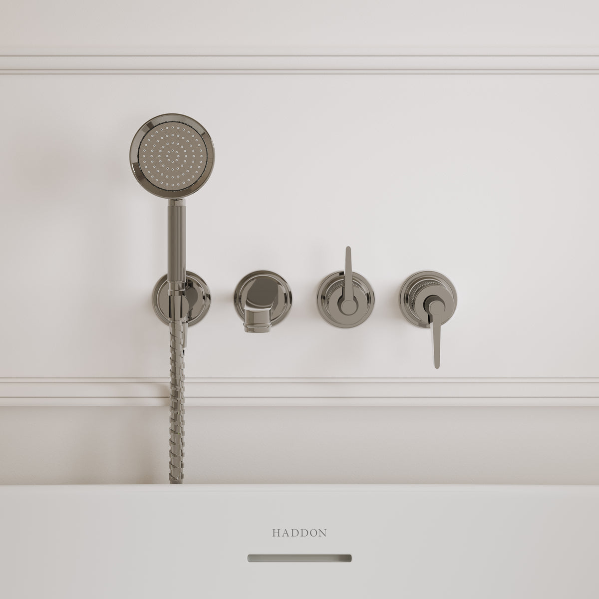 Pembury Polished Nickel Wall Mounted Bath Shower Mixer Tap