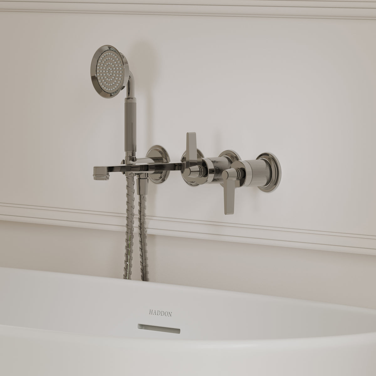 Pembury Polished Nickel Wall Mounted Bath Shower Mixer Tap