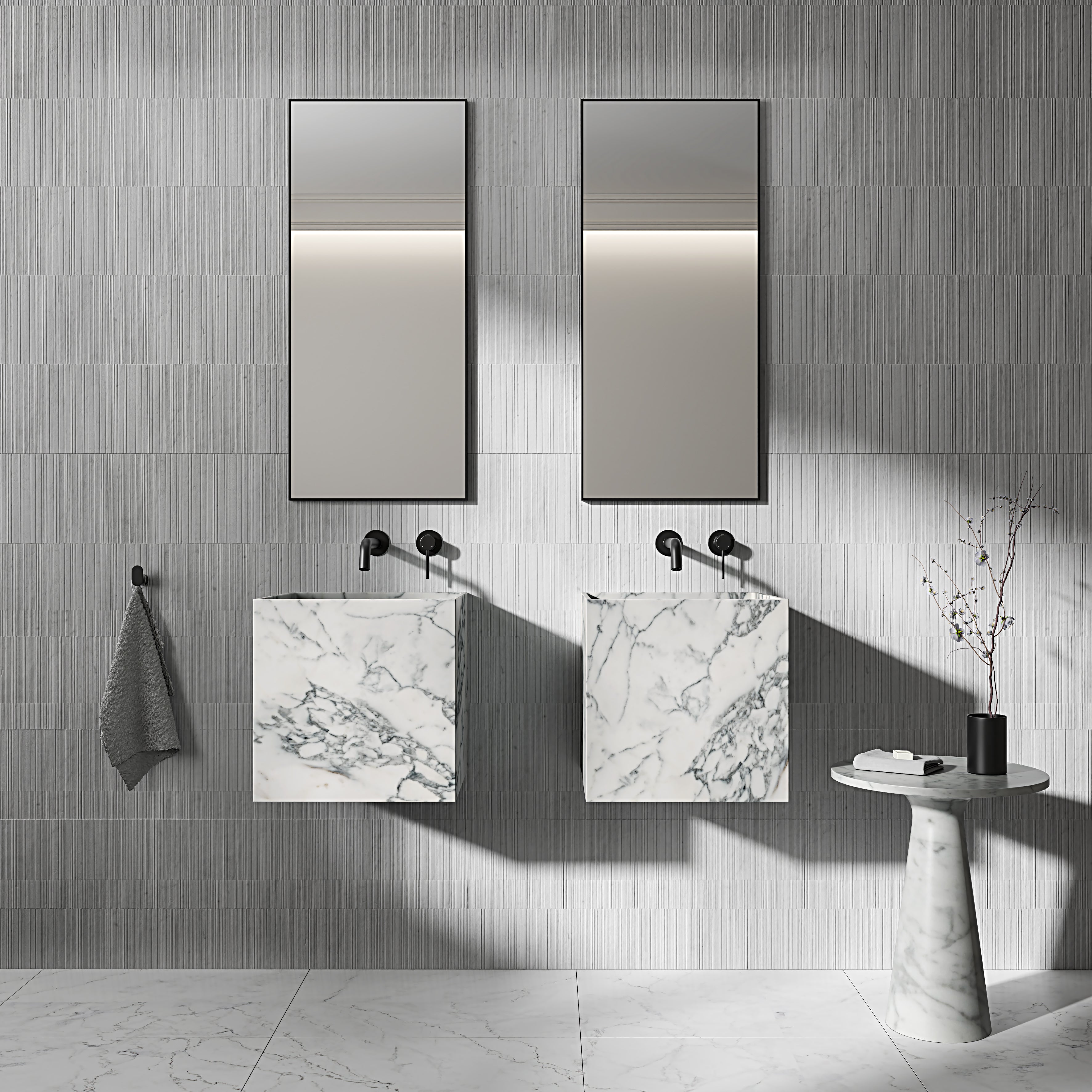 Regina Arabescato Marble Wall Hung Basin 400mm