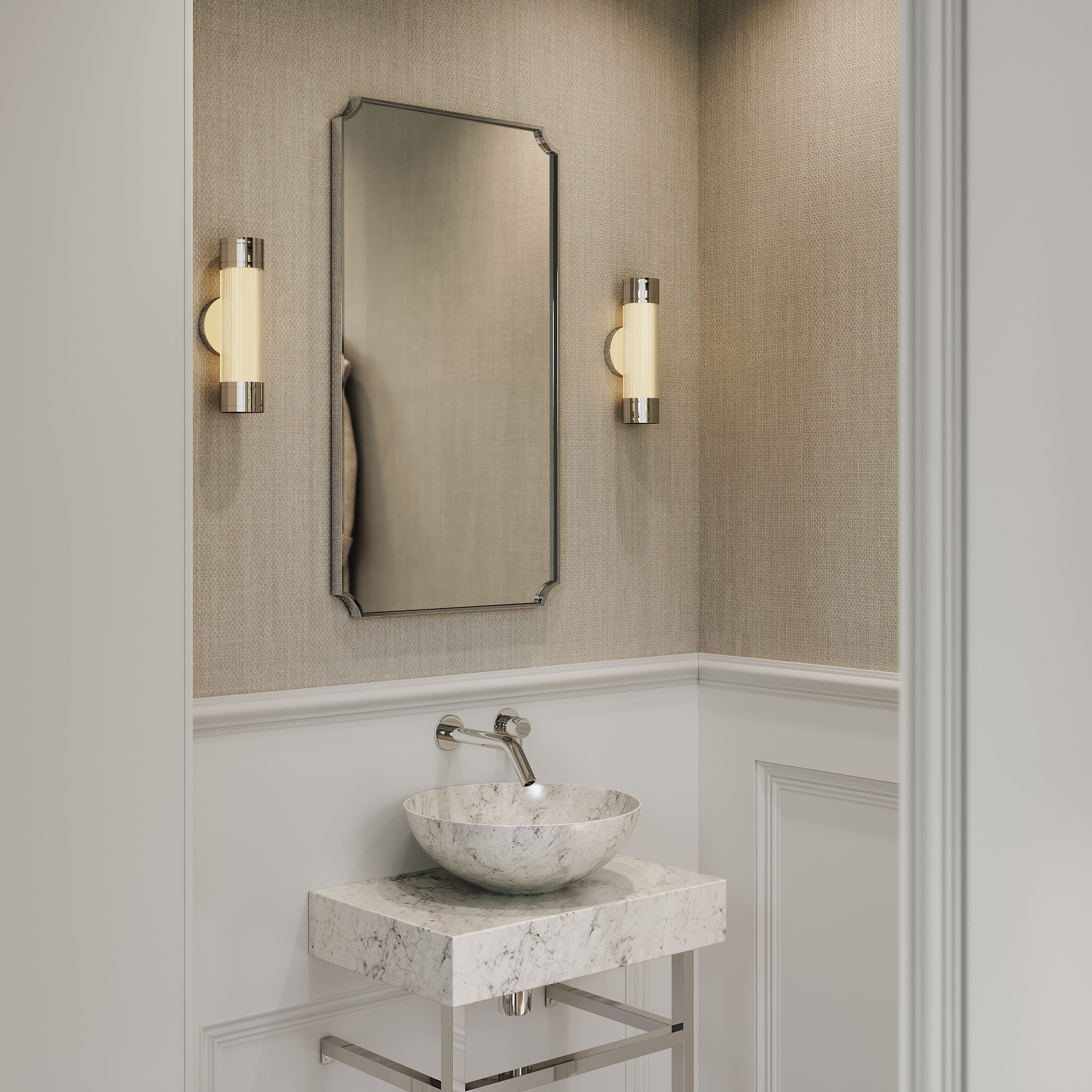 Windsor Chrome Scalloped Mirror 900mm