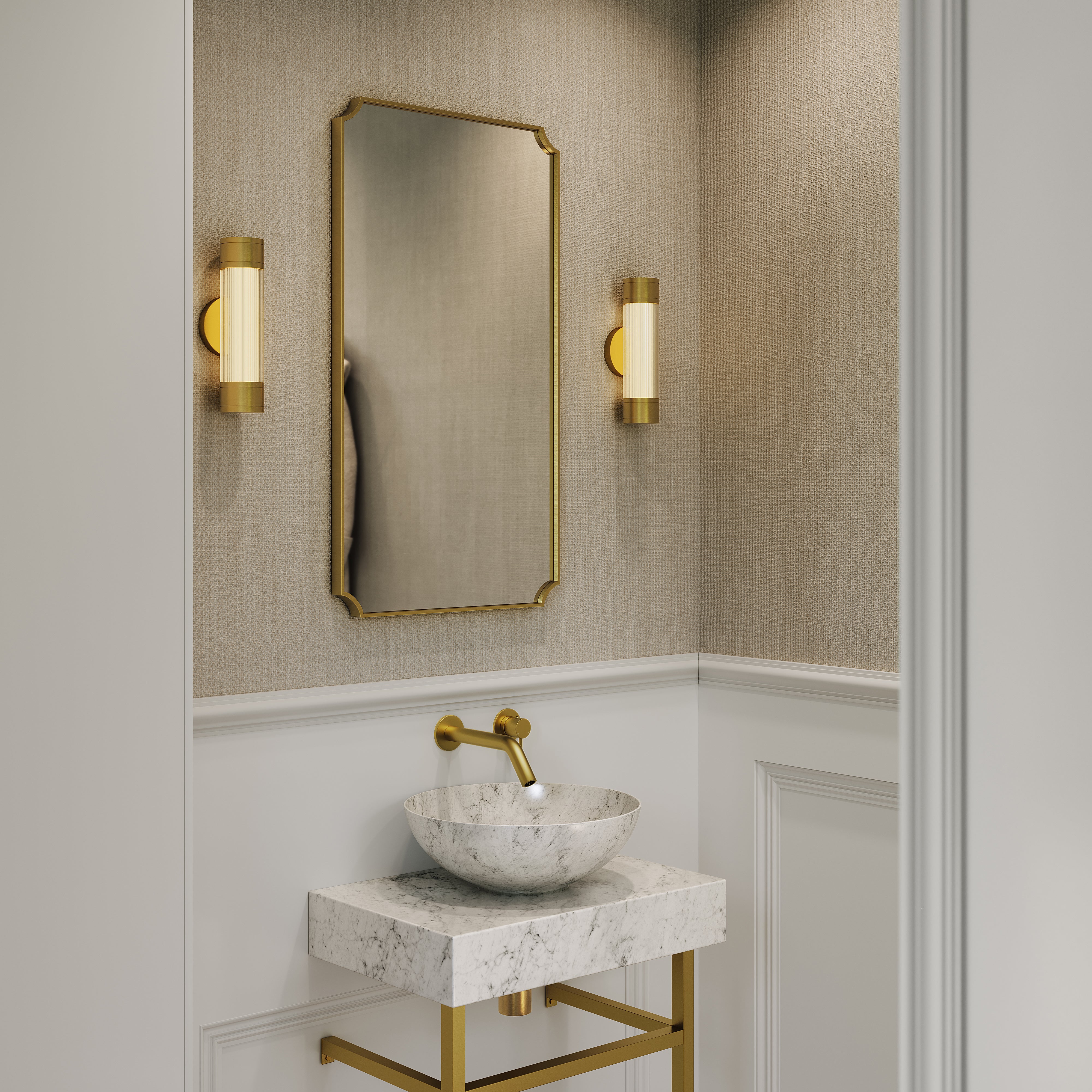Windsor Brushed Gold Scalloped Mirror 900mm