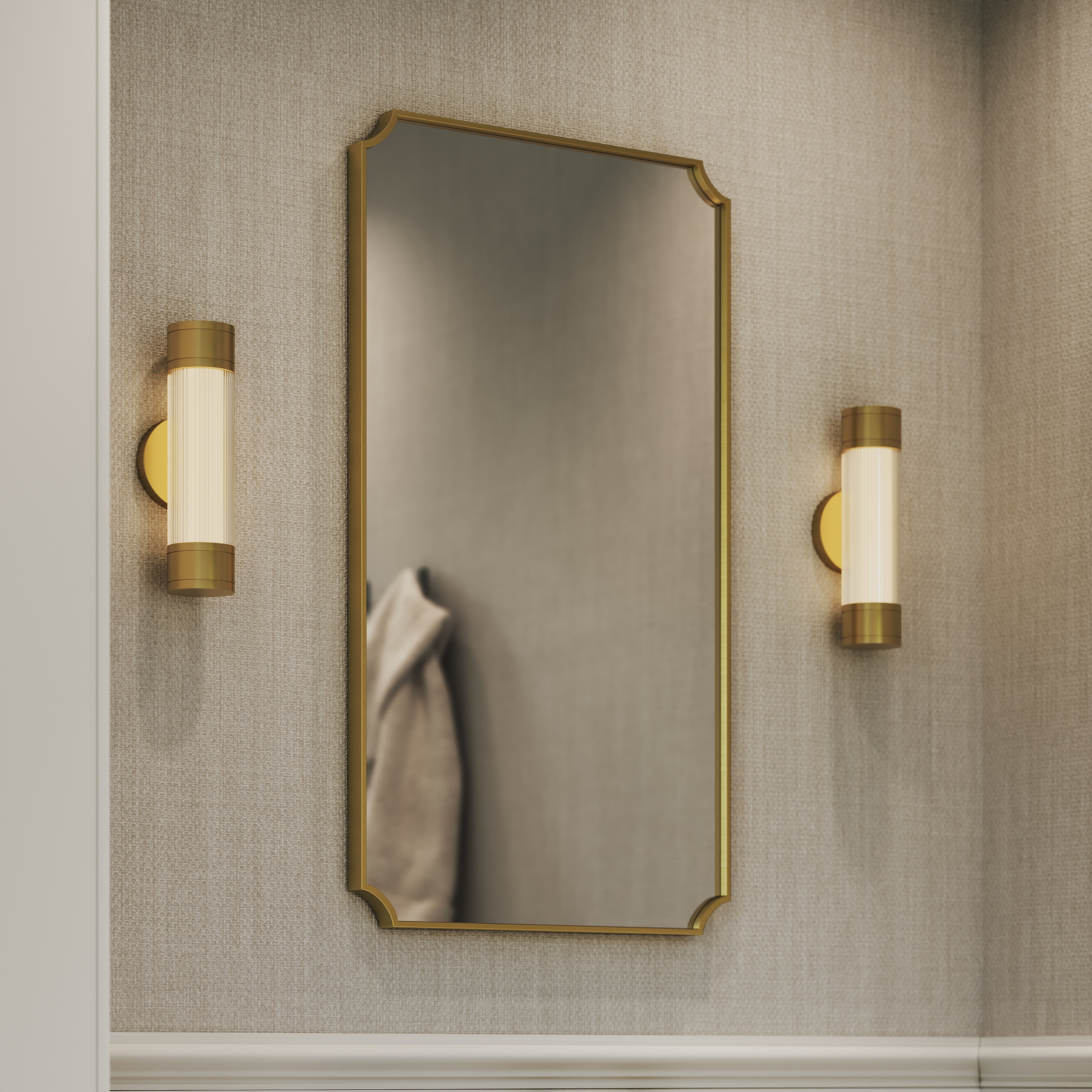 Windsor Brushed Gold Scalloped Mirror 900mm