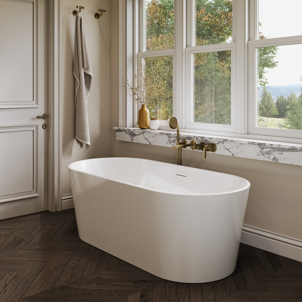 Waldorf Light White Freestanding Acrylic Bath 1700mm
