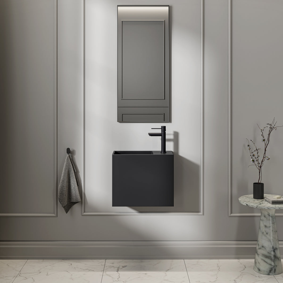 Kent Stone Basin Matte Black 450mm
