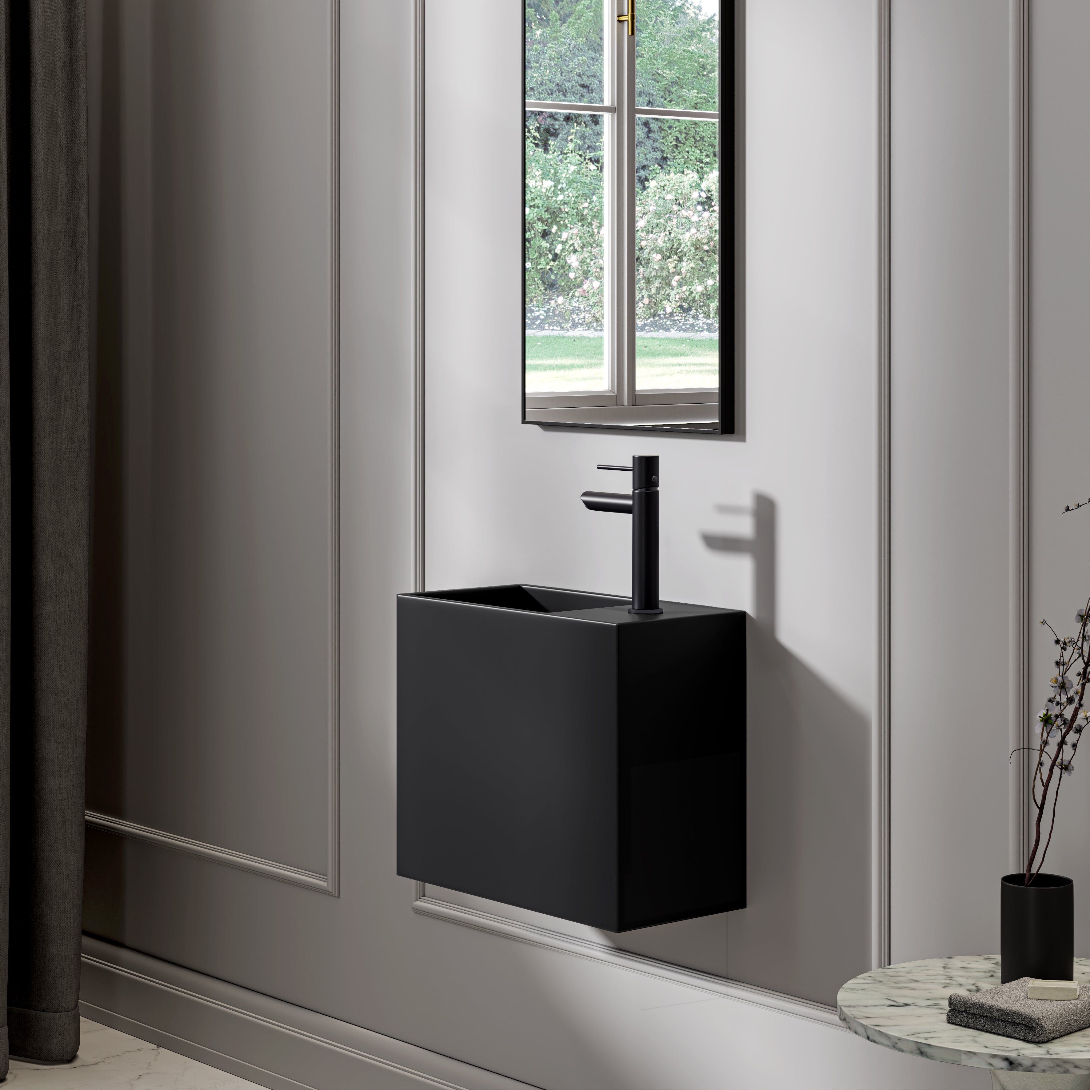Kent Stone Basin Matte Black 450mm
