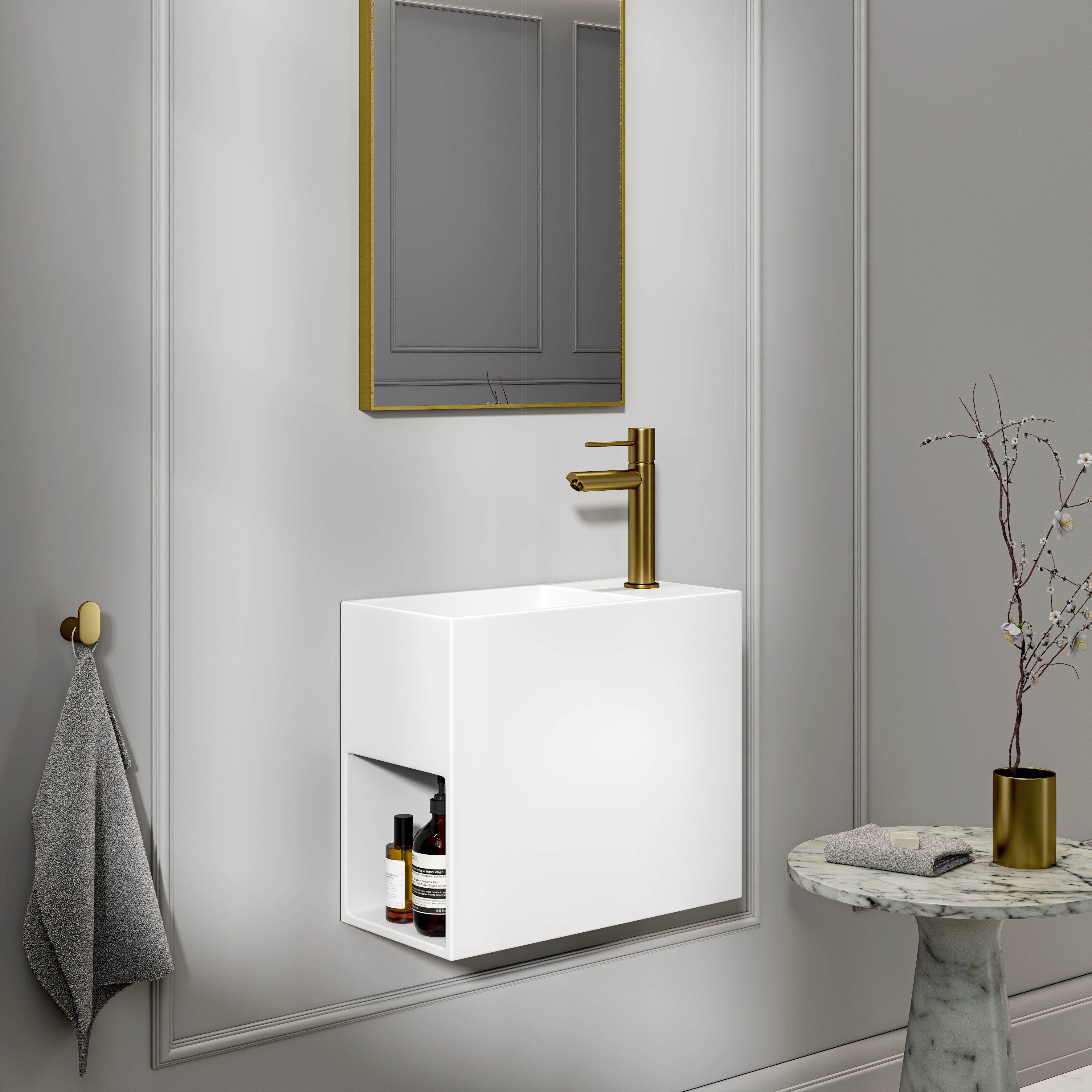 Kent Stone Basin Matte White 450mm