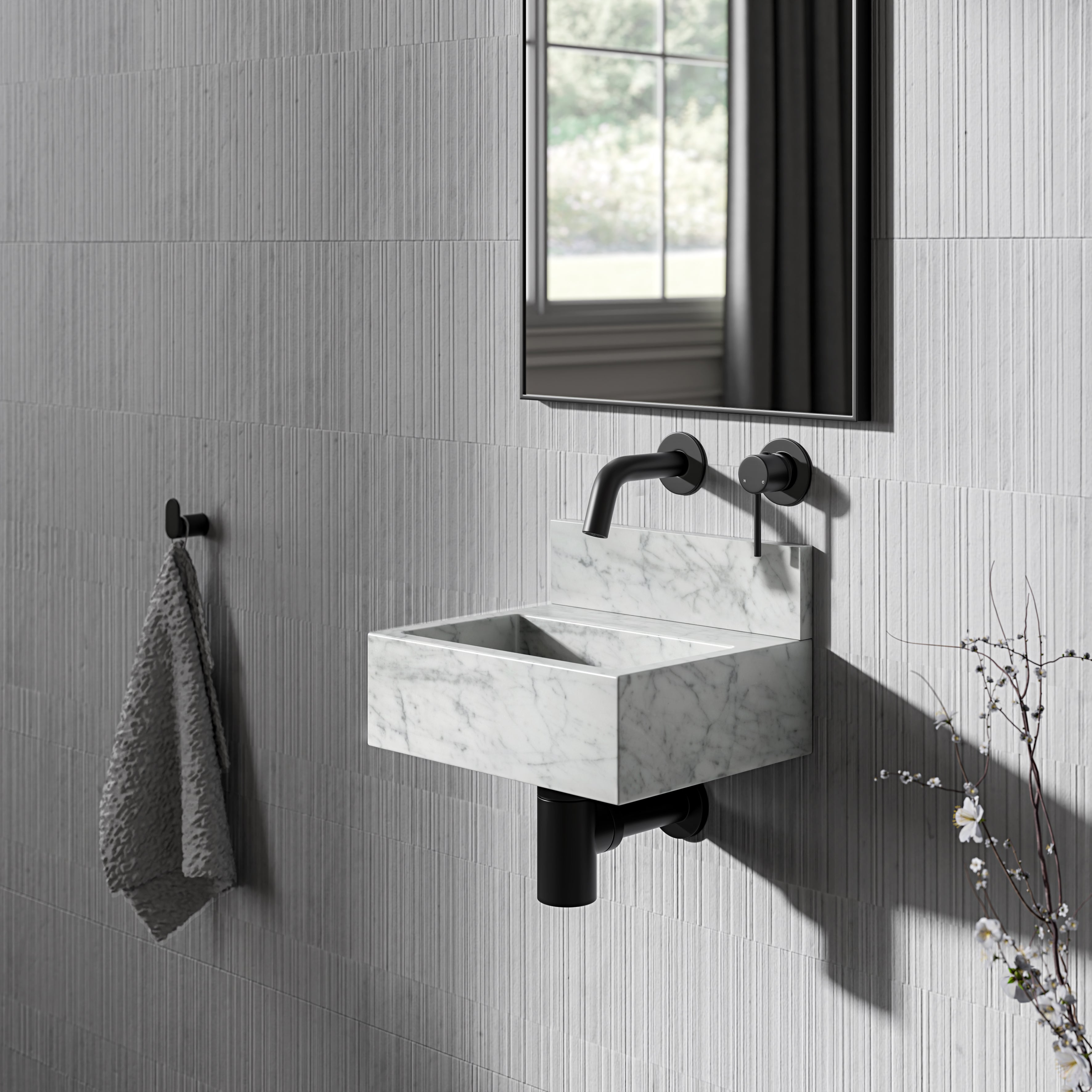 Carrara Marble Upstand 300mm