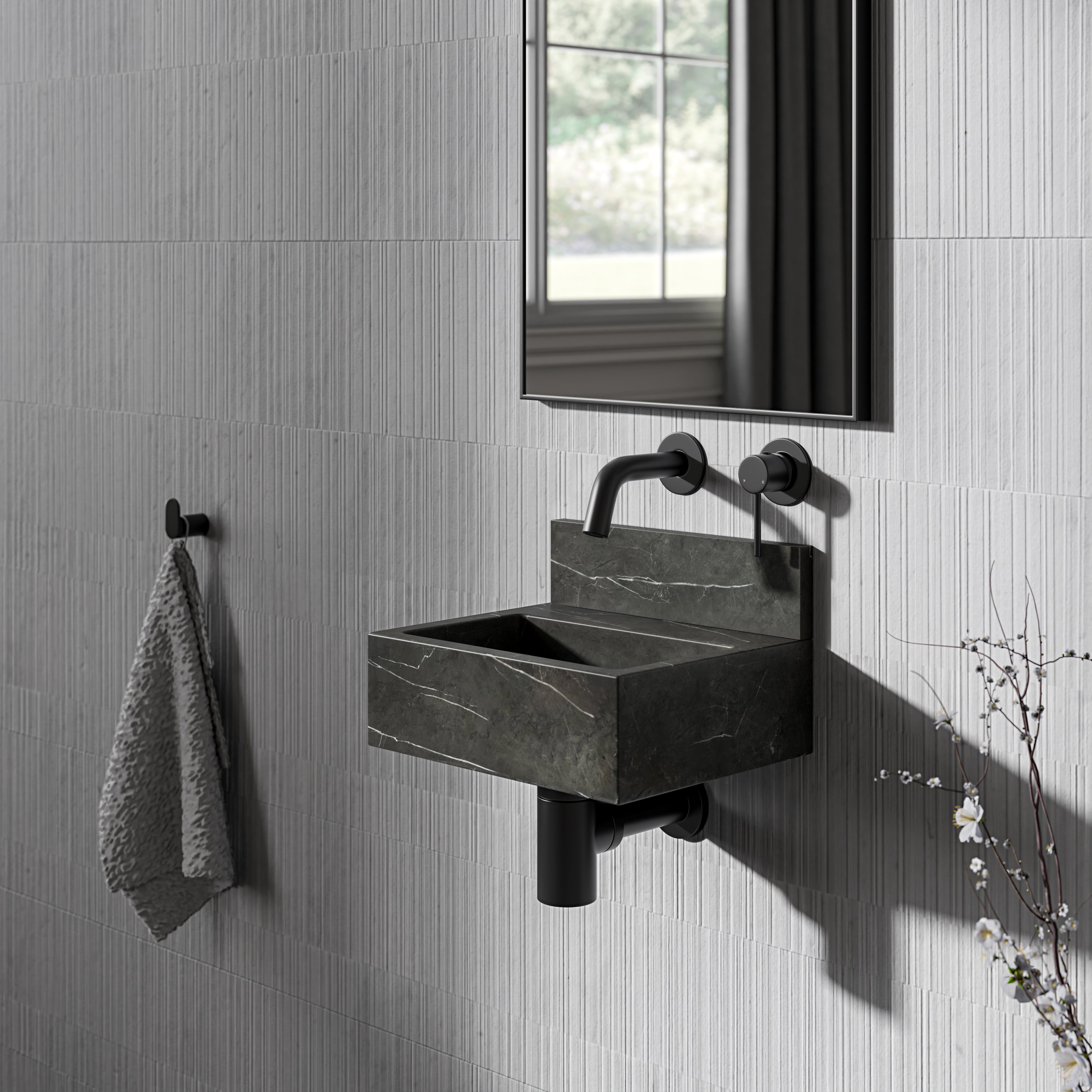 Pietra Grey Marble Upstand 300mm