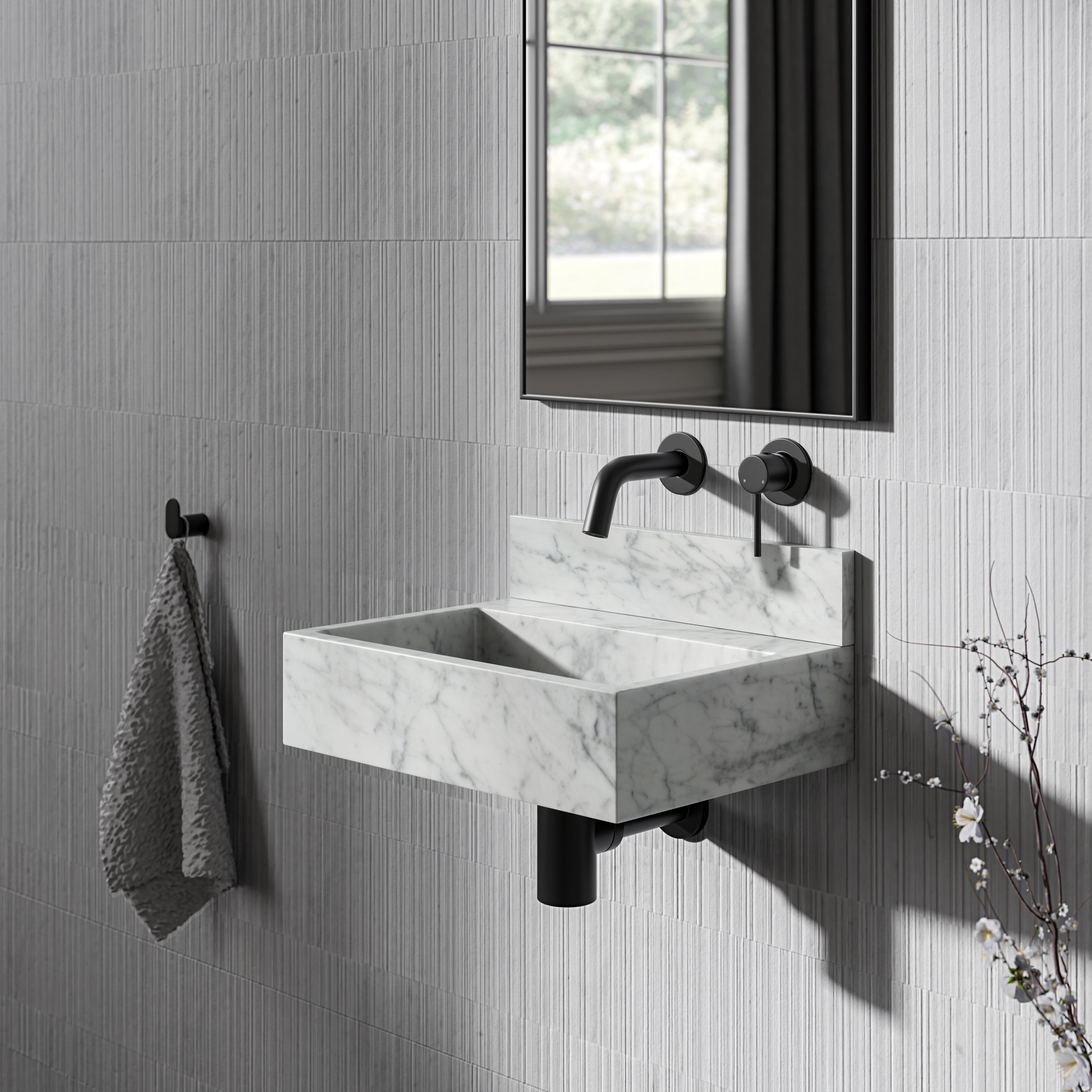 Carrara Marble Upstand 400mm