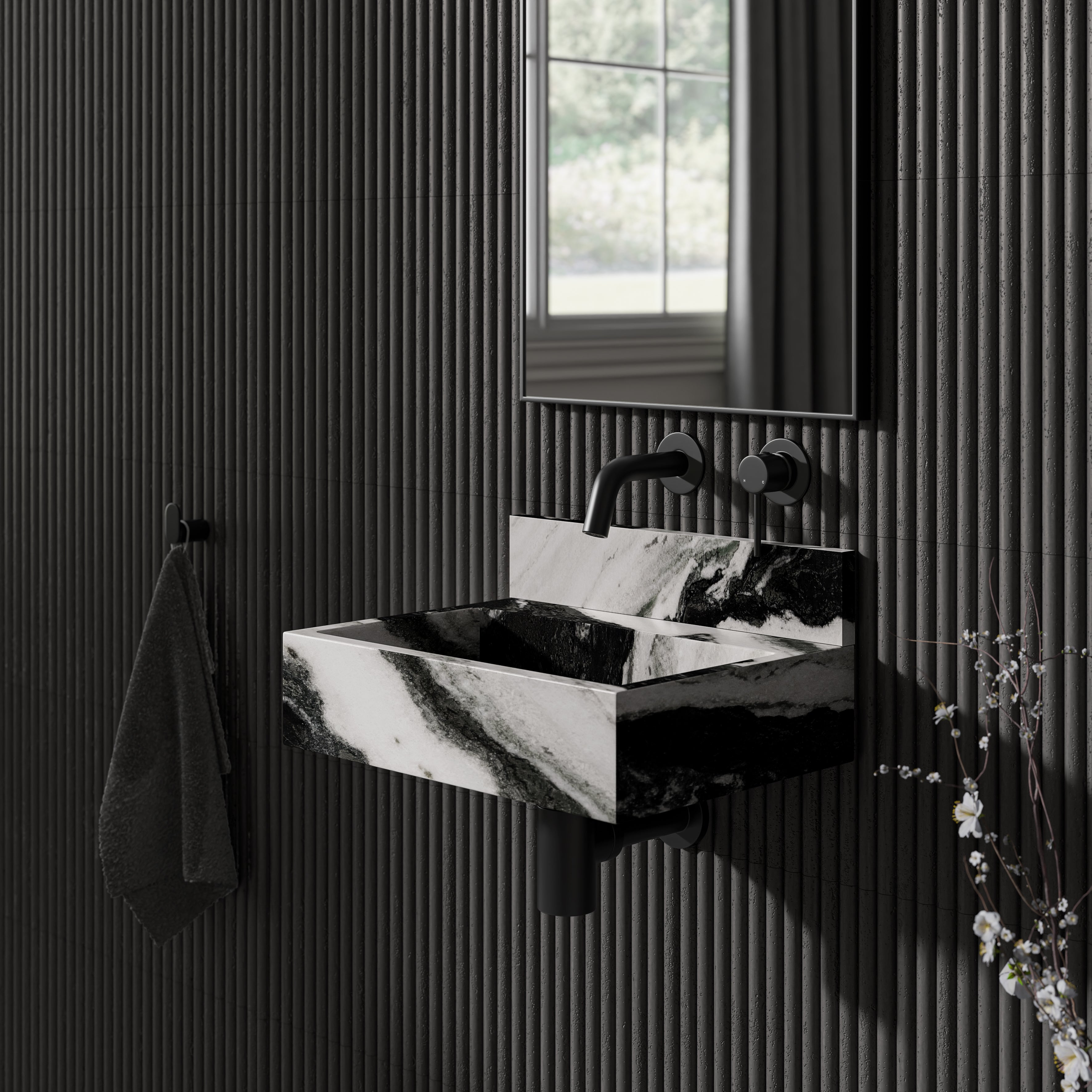 Panda Marble Upstand 400mm