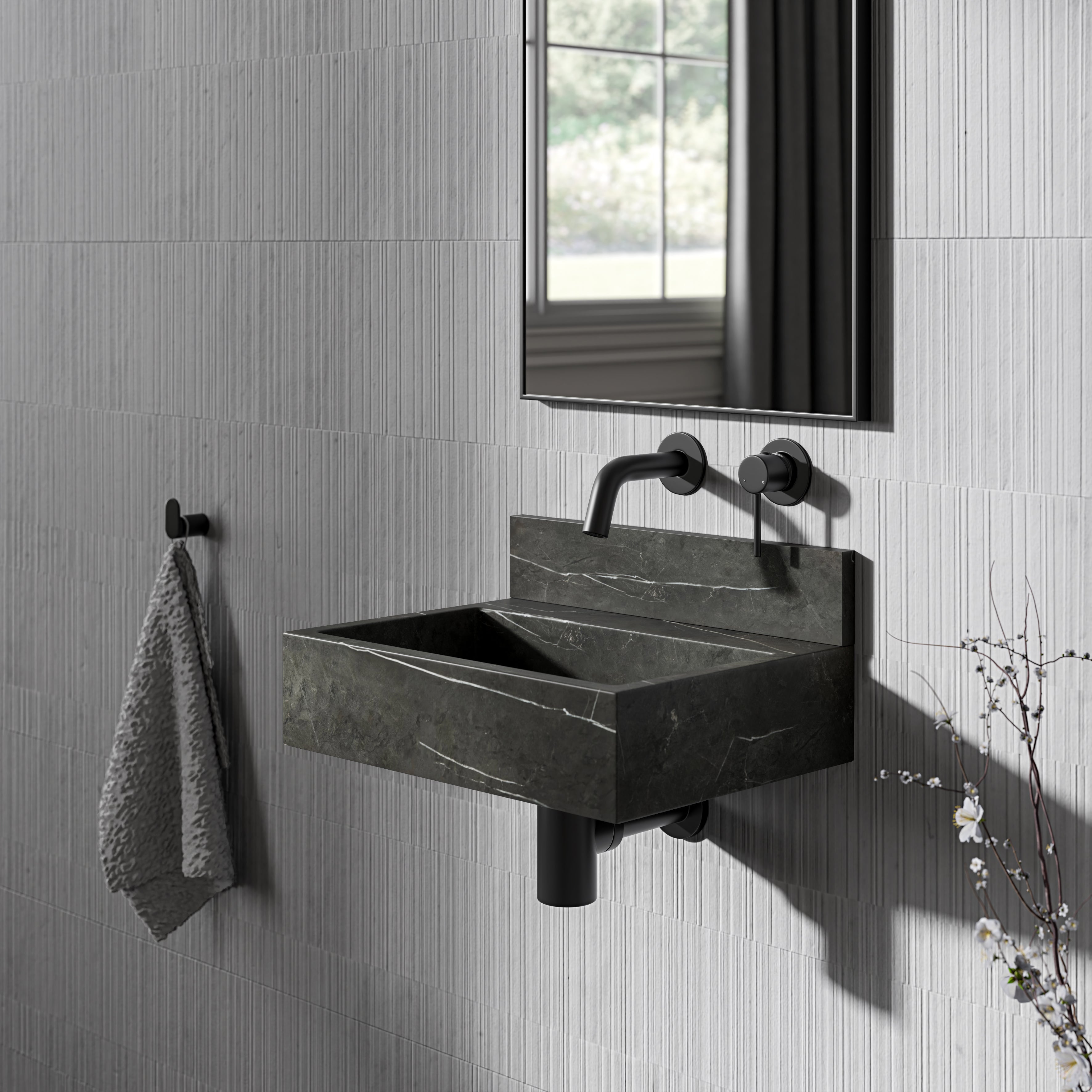 Pietra Grey Marble Upstand 400mm