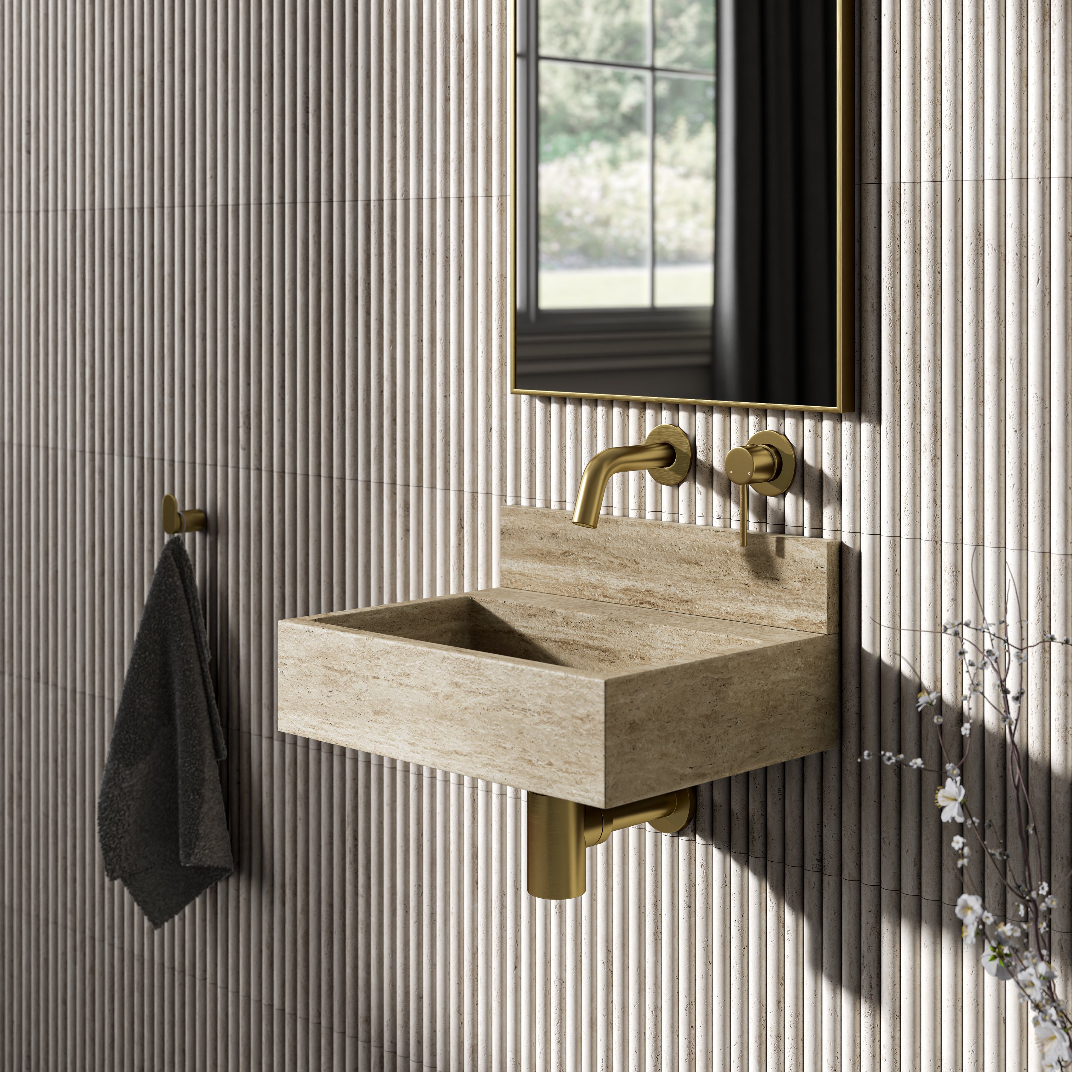 Travertine Upstand 400mm