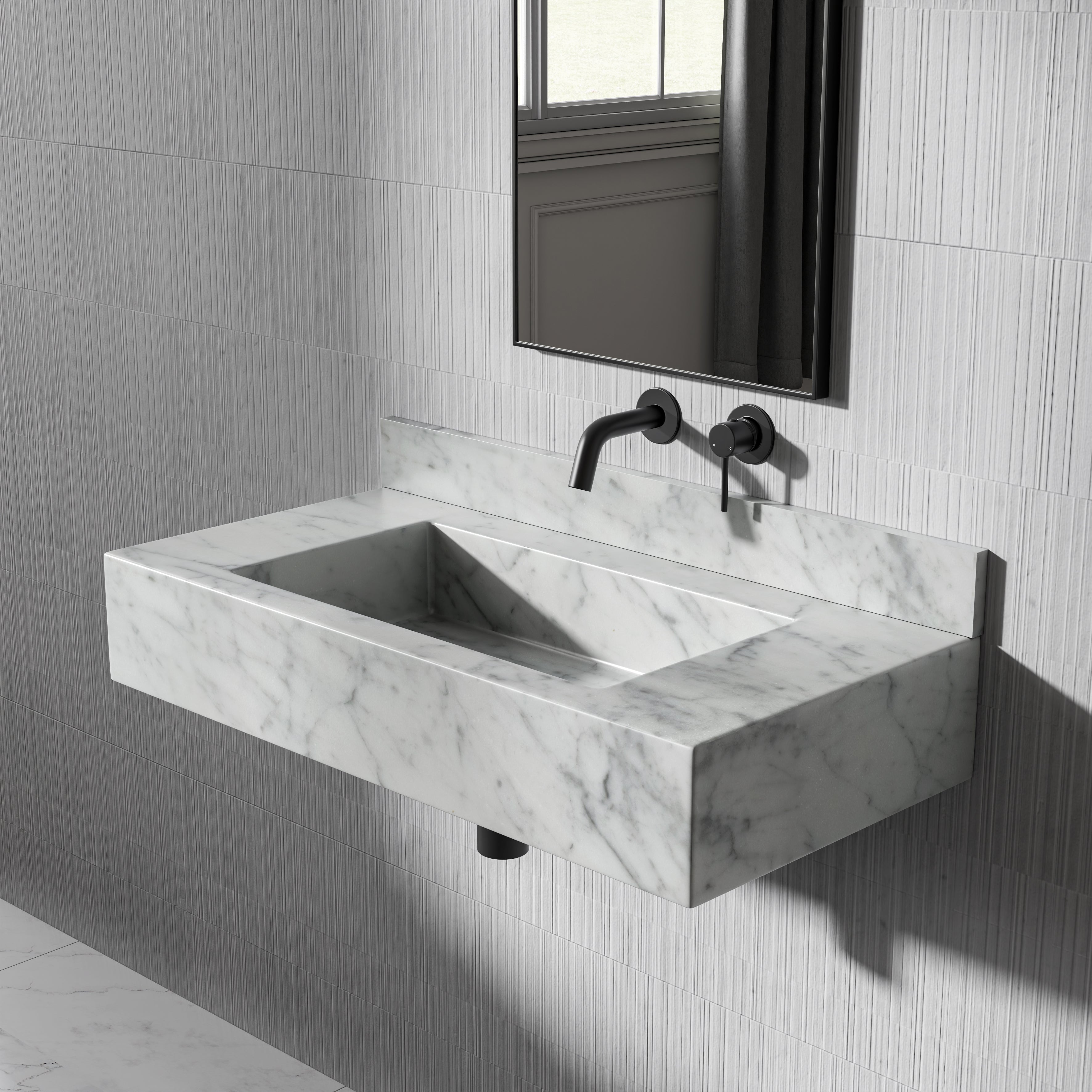 Carrara Marble Upstand 800mm